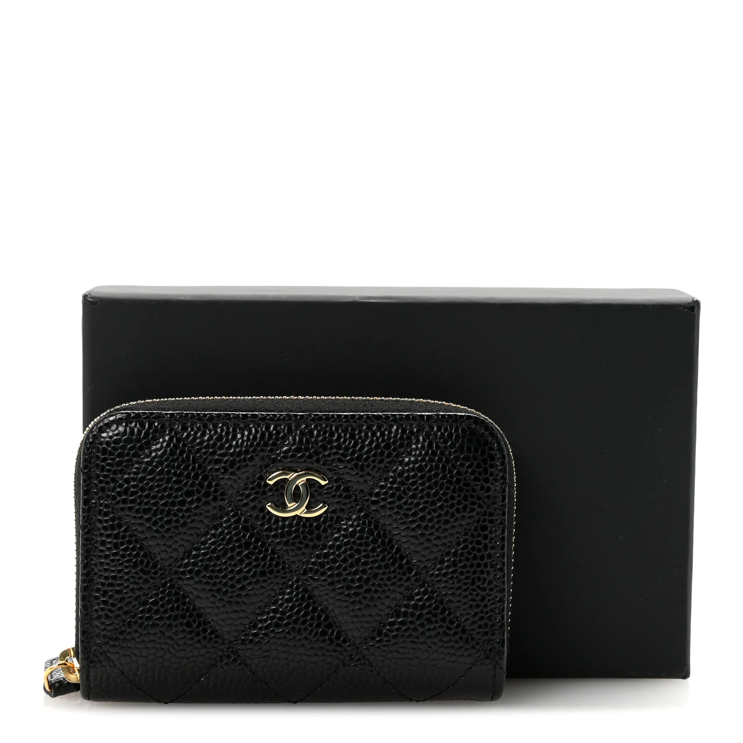 Caviar Quilted Zip Coin Purse Black - Image 8