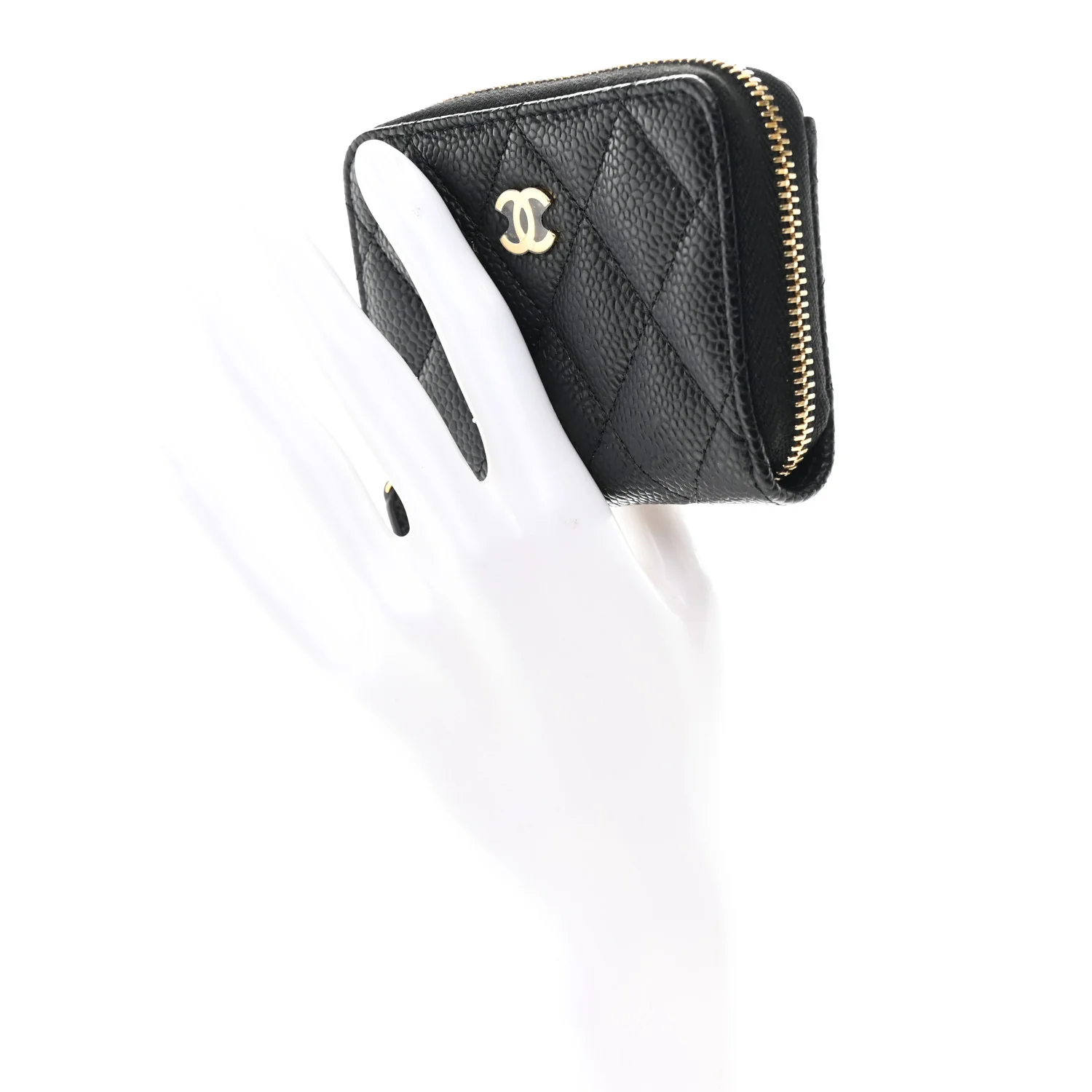 Caviar Quilted Zip Coin Purse Black - Image 2