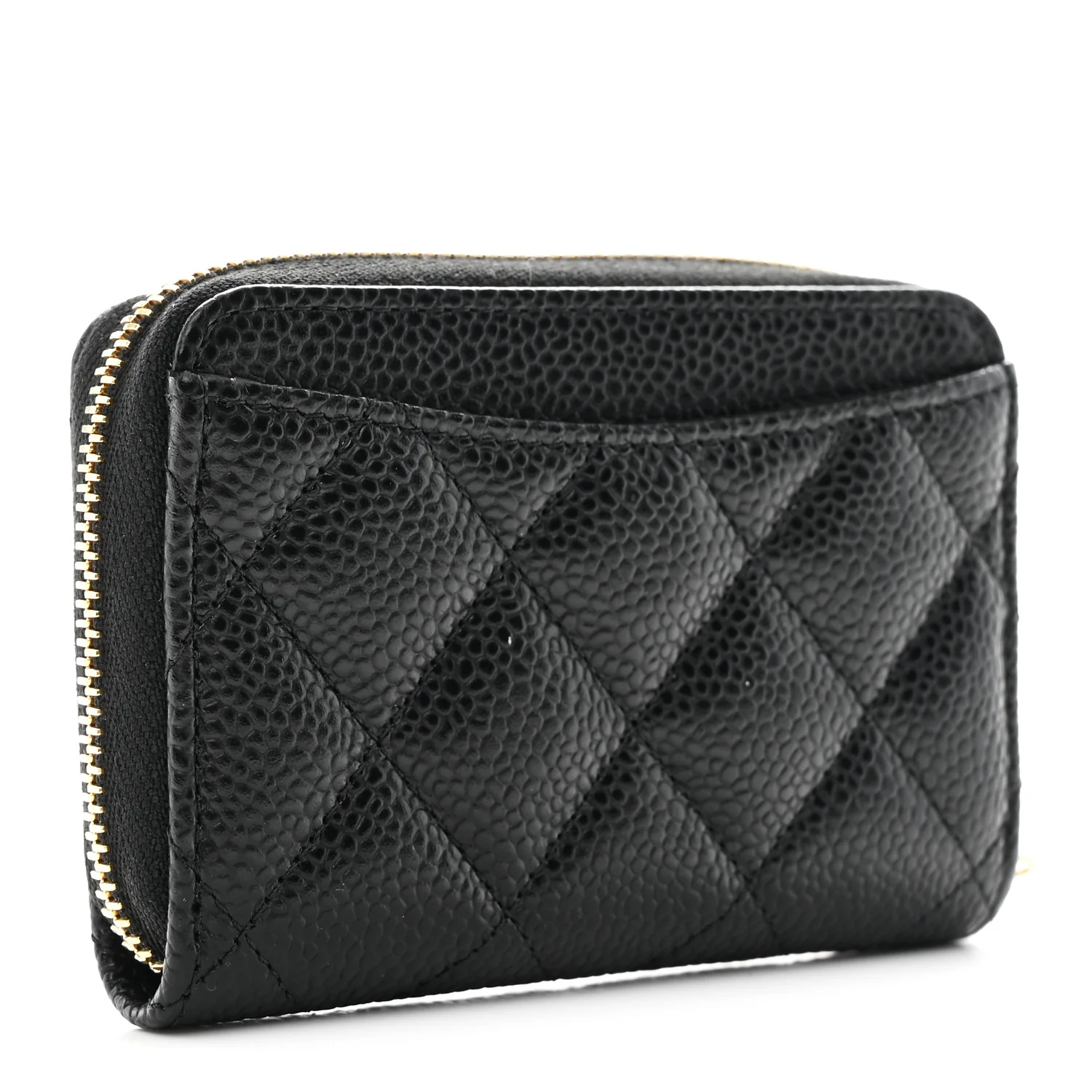 Caviar Quilted Zip Coin Purse Black - Image 3