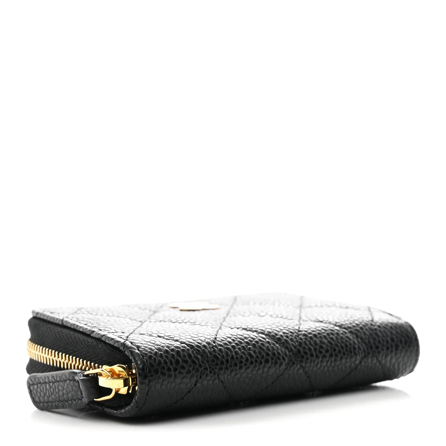 Caviar Quilted Zip Coin Purse Black - Image 4