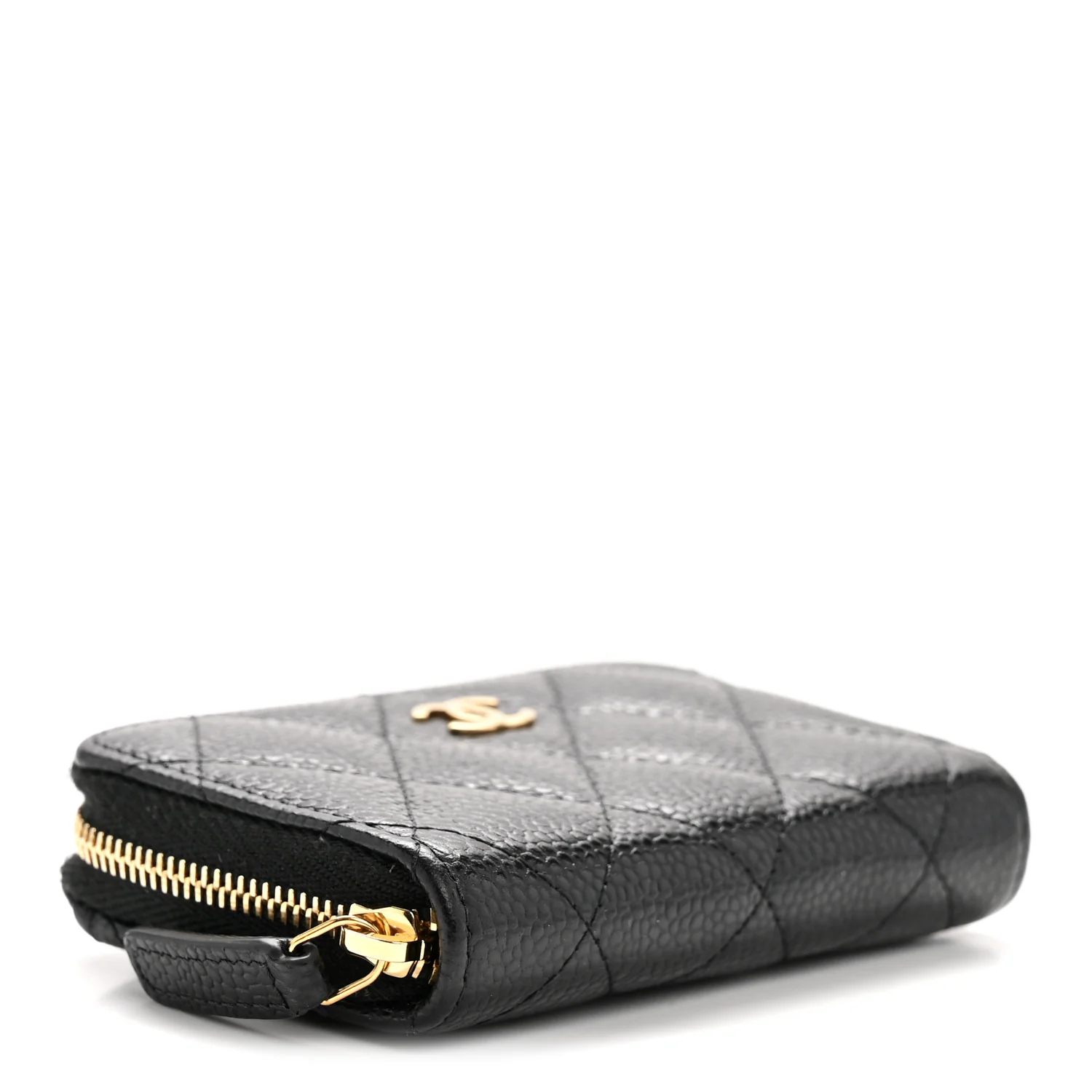 Caviar Quilted Zip Coin Purse Black - Image 4