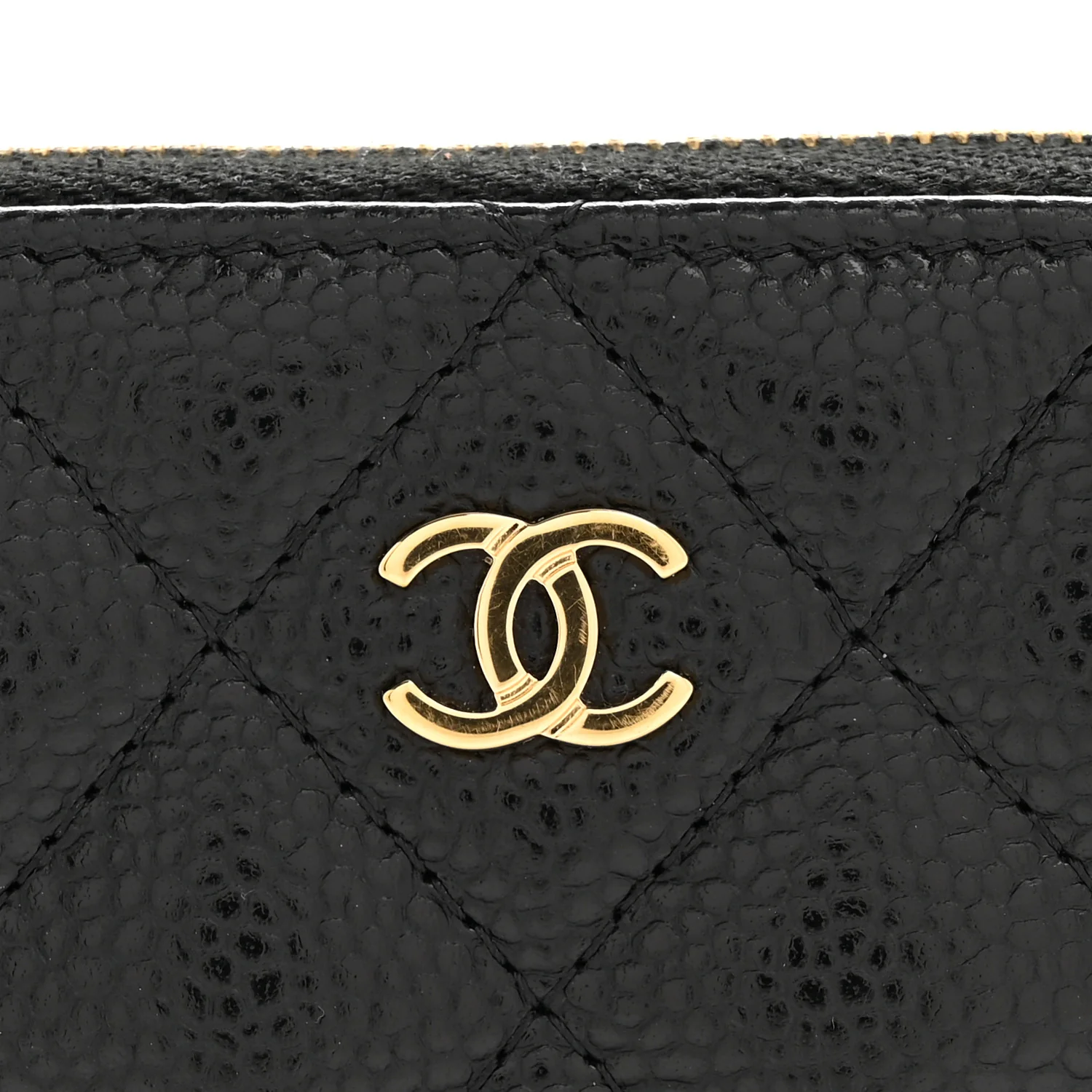Caviar Quilted Zip Coin Purse Black - Image 8