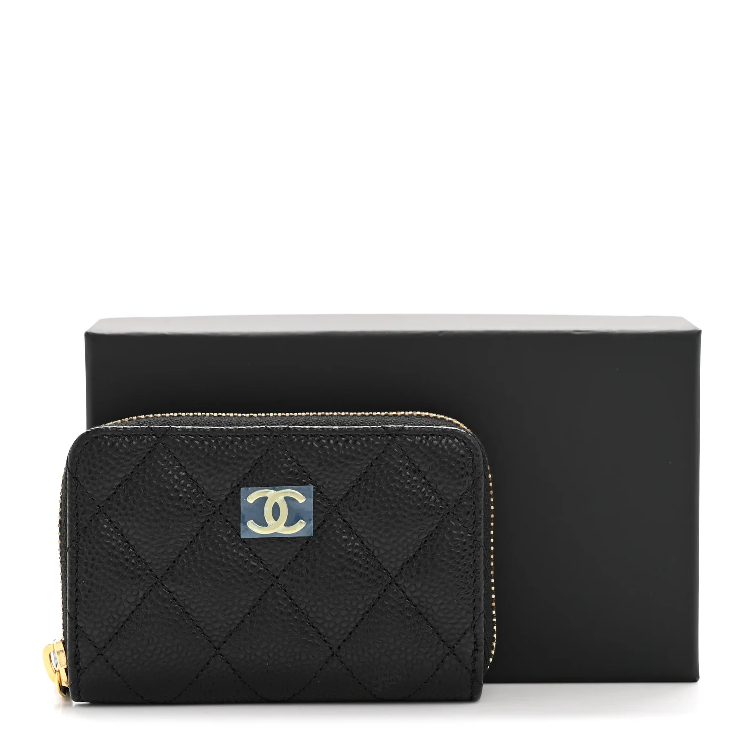 Caviar Quilted Zip Coin Purse Black - Image 15
