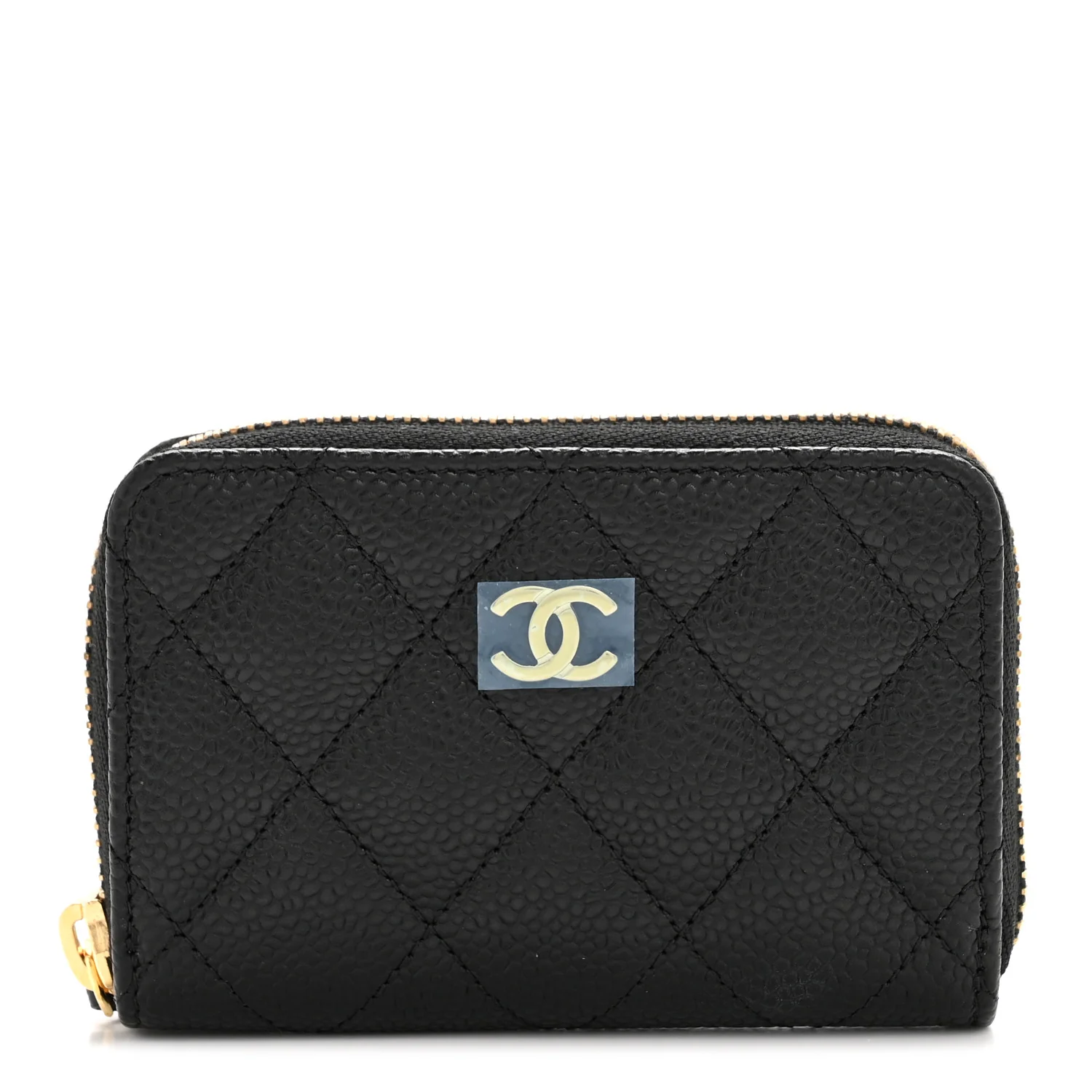 Caviar Quilted Zip Coin Purse Black - Image 2