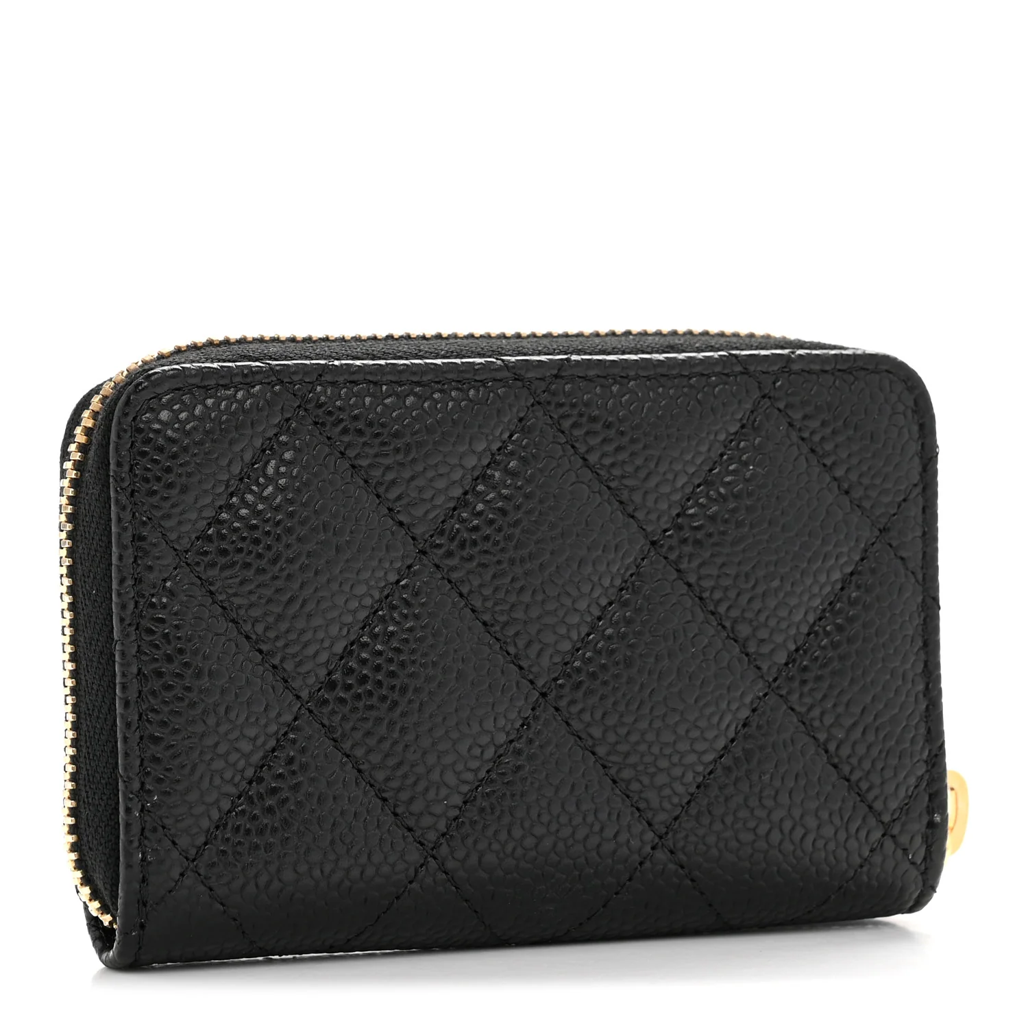 Caviar Quilted Zip Coin Purse Black - Image 5