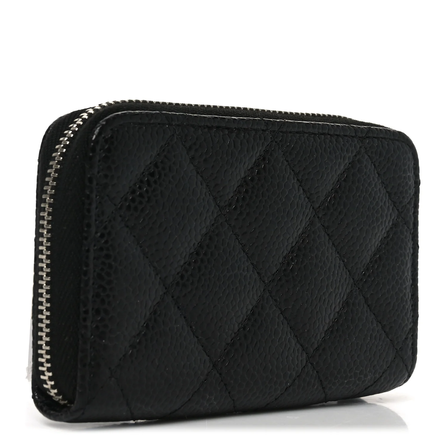 Caviar Quilted Zip Coin Purse Black - Image 3