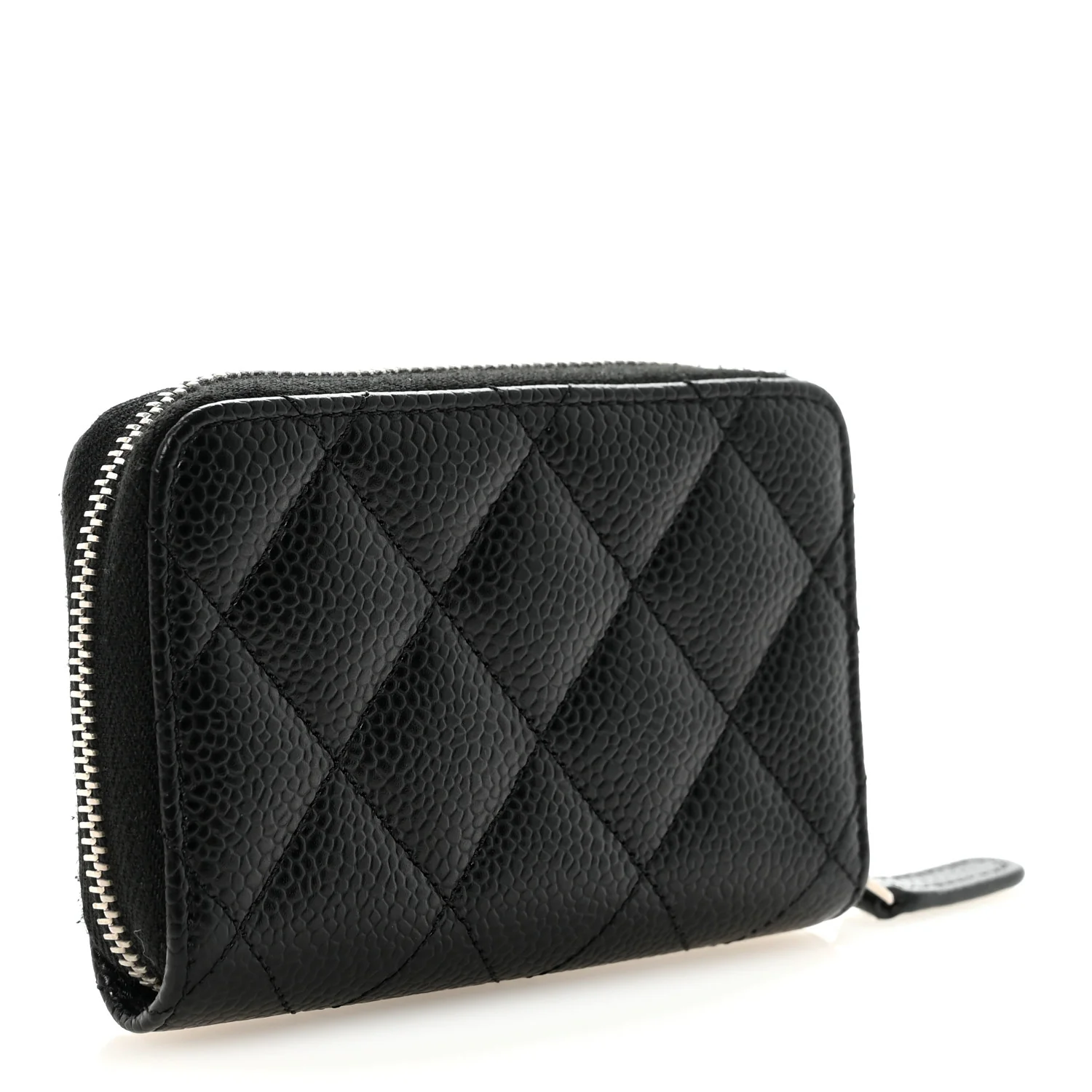 Caviar Quilted Zip Coin Purse Black - Image 3