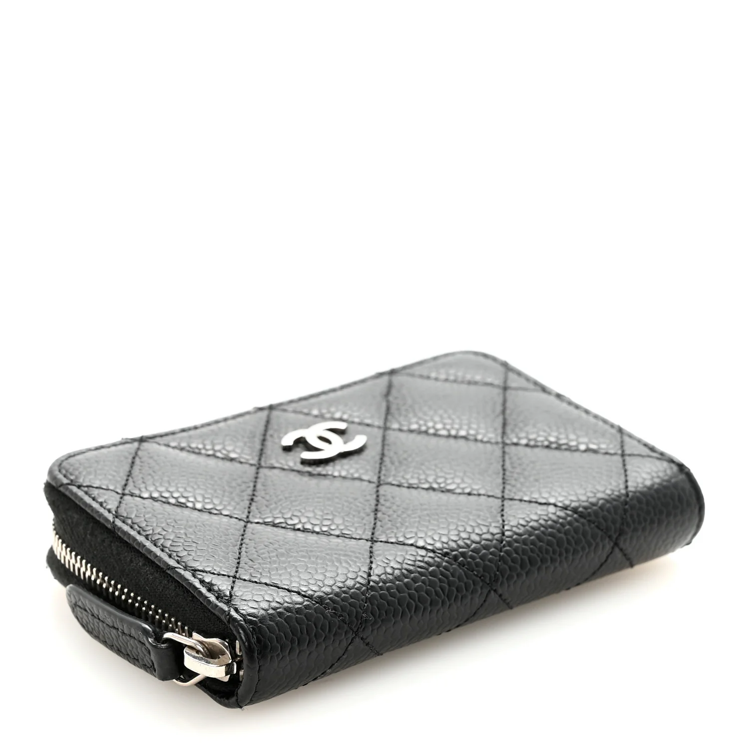 Caviar Quilted Zip Coin Purse Black - Image 4