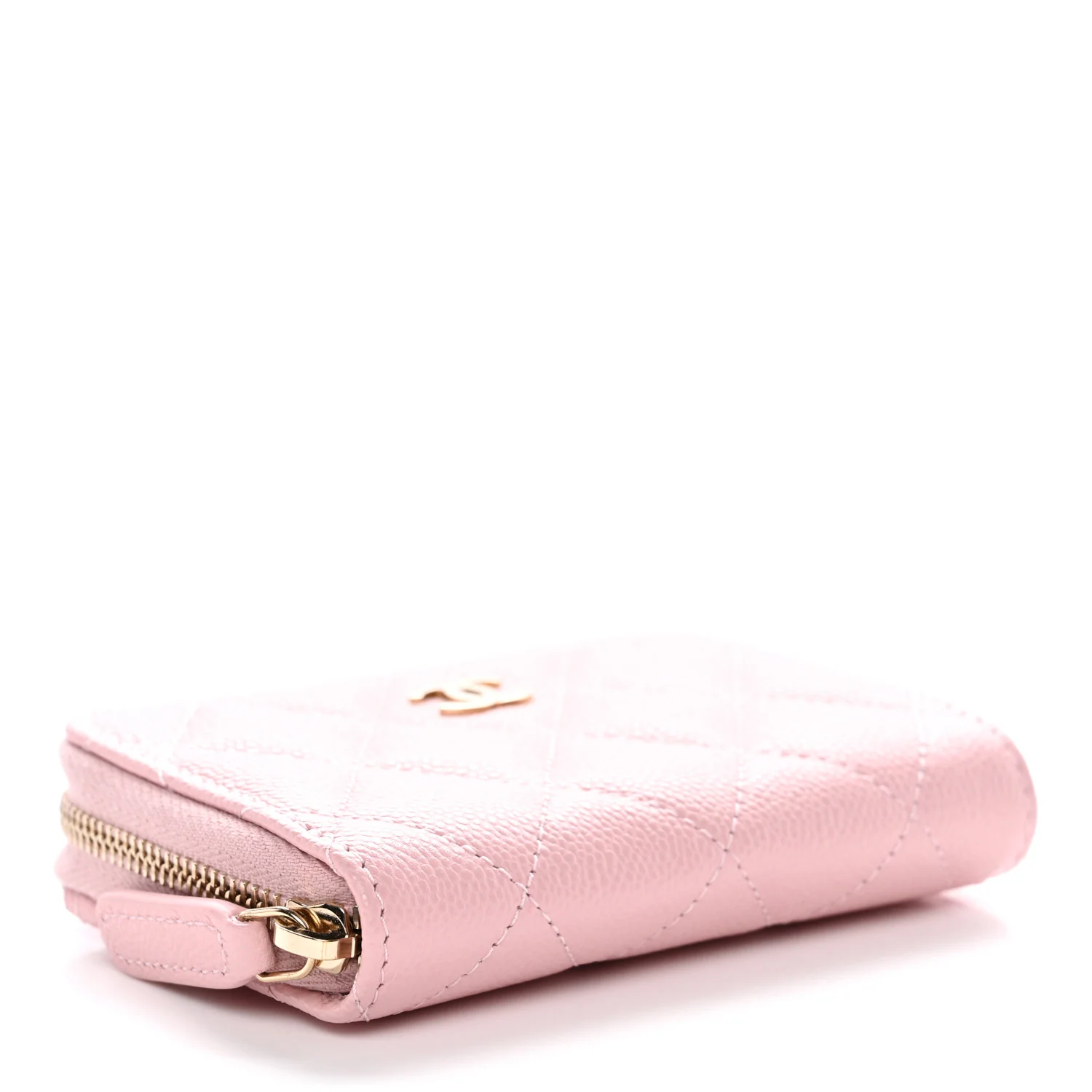 Caviar Quilted Zip Coin Purse Light Pink - Image 4