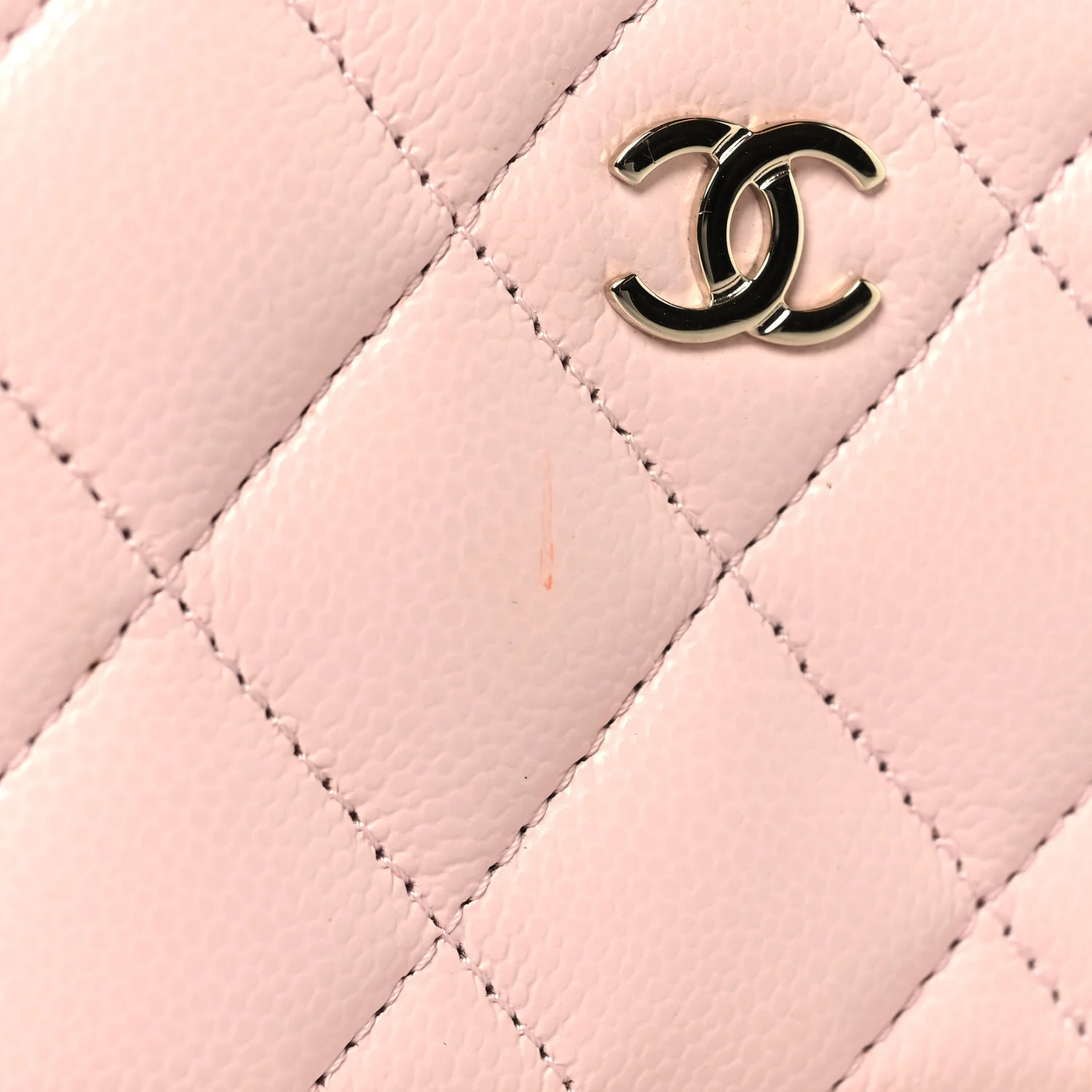 Caviar Quilted Zip Coin Purse Wallet Light Pink - Image 8