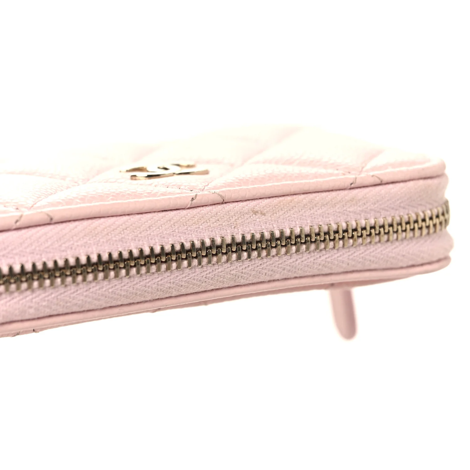 Caviar Quilted Zip Coin Purse Wallet Light Pink - Image 9