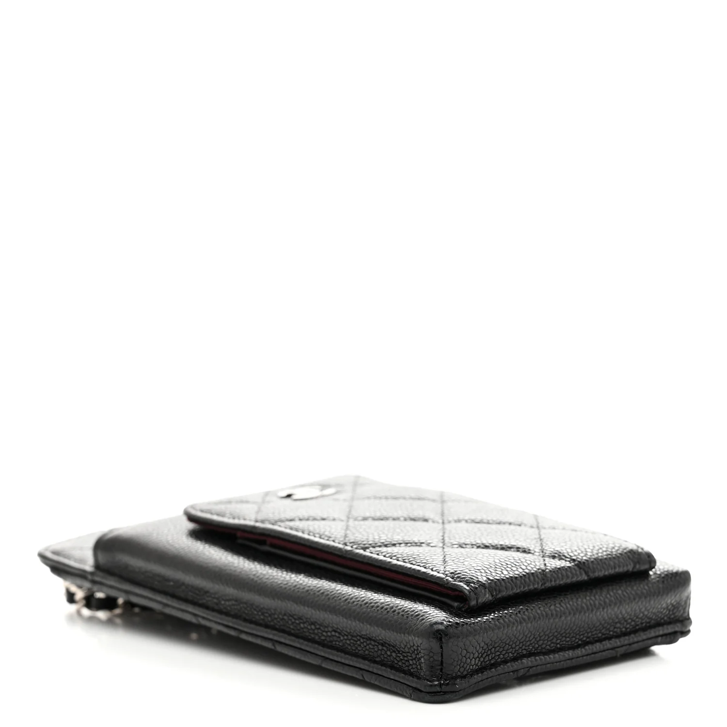 Caviar Quilted Zip Phone Case Black - Image 4