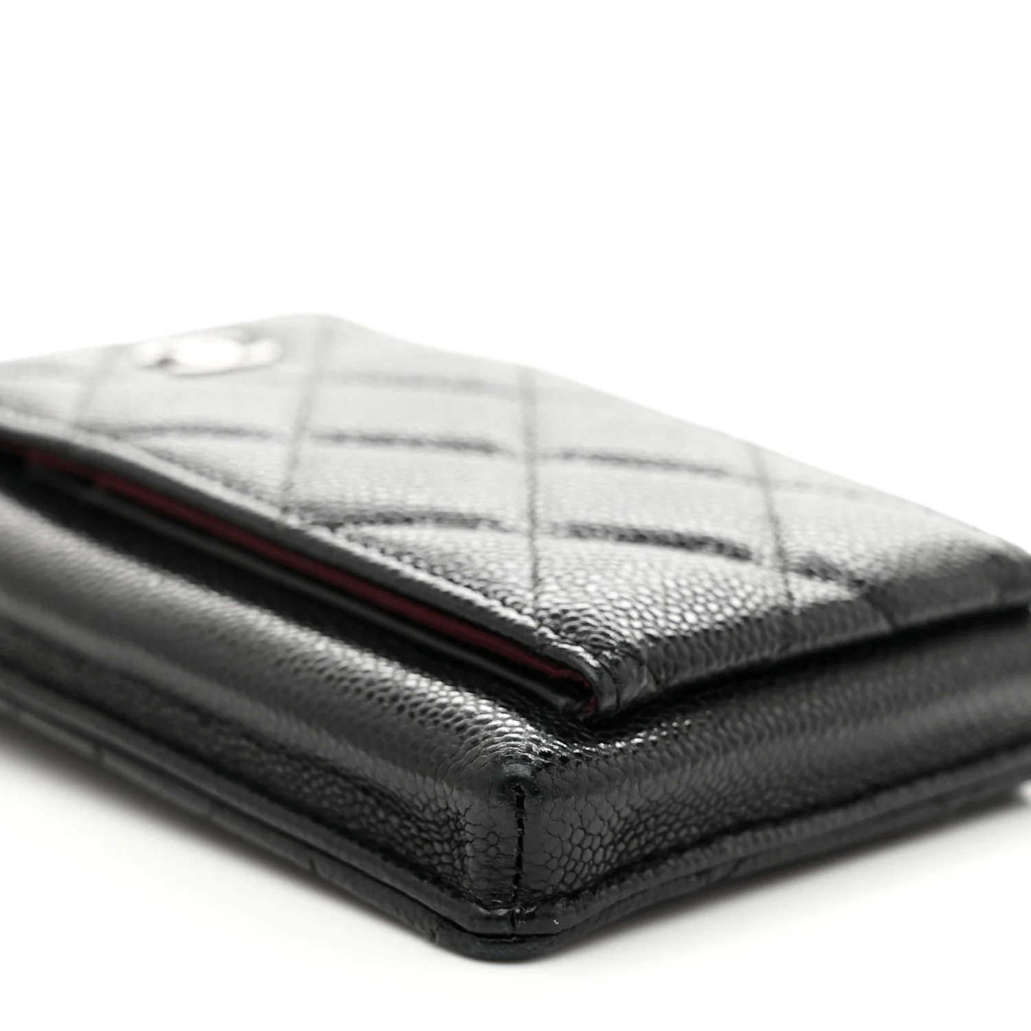 Caviar Quilted Zip Phone Case Black - Image 9
