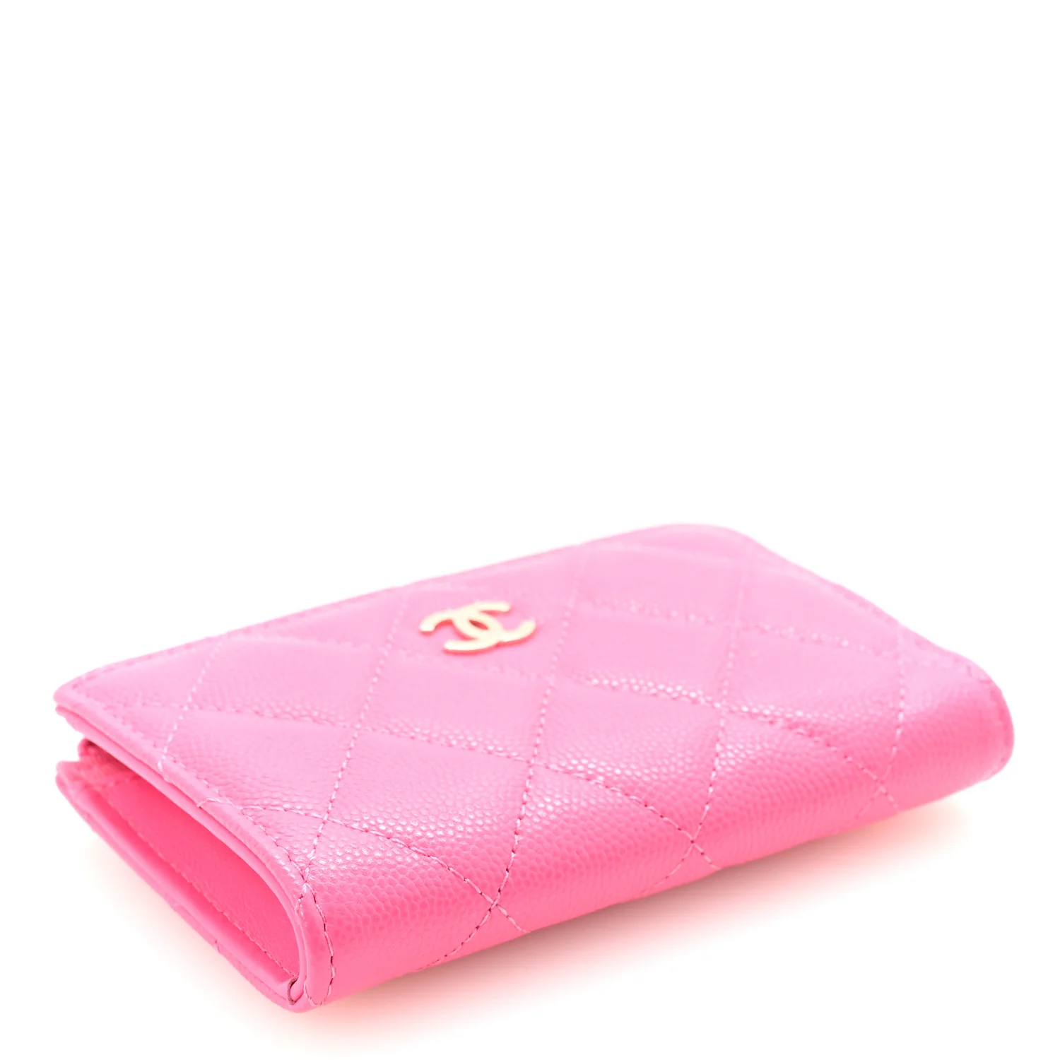 Caviar Quilted Zipped Key Holder Case Pink - Image 4