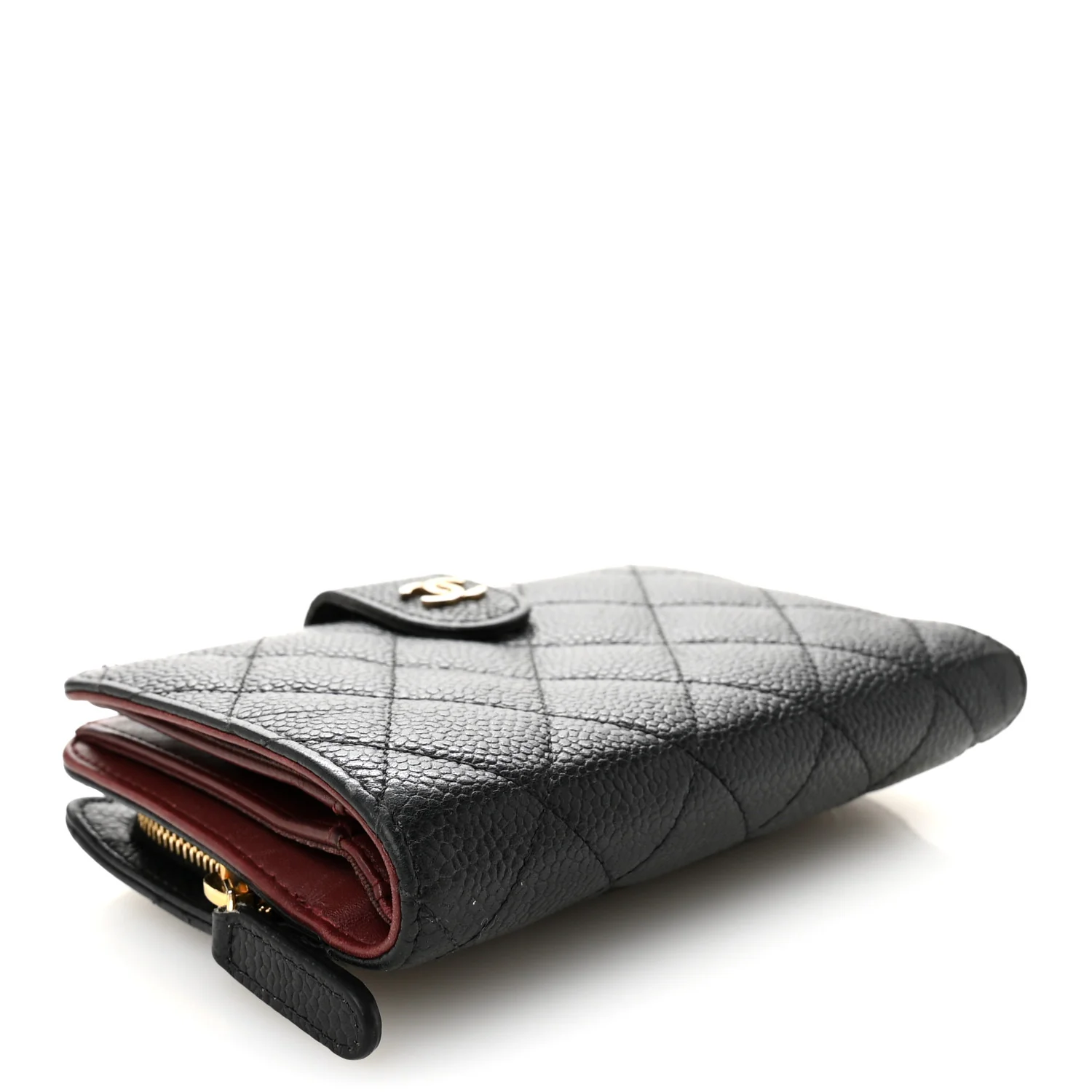 Caviar Quilted Zipped Pocket Wallet Black - Image 4