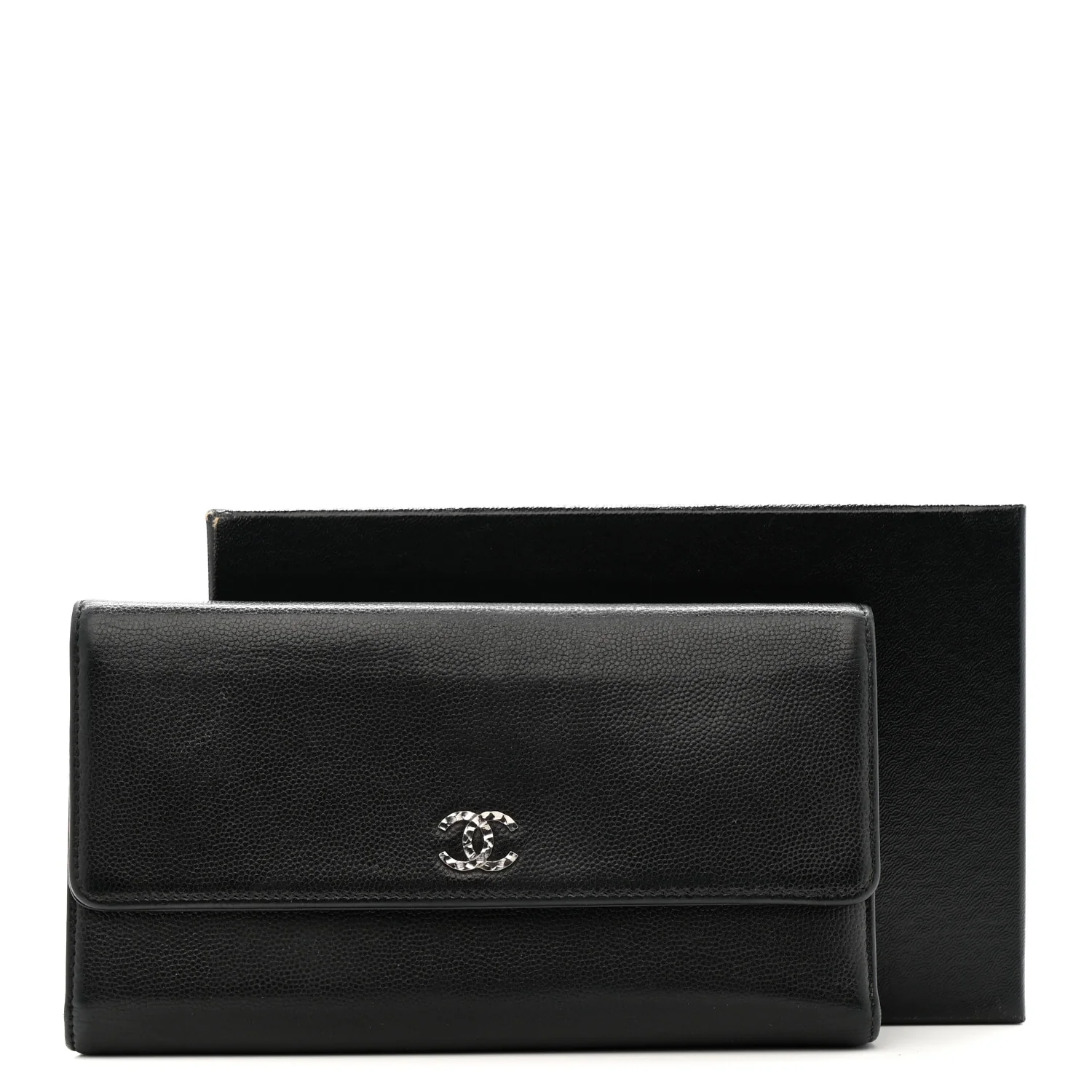 Caviar Sevruga Long Flap Wallet Black - Image 12