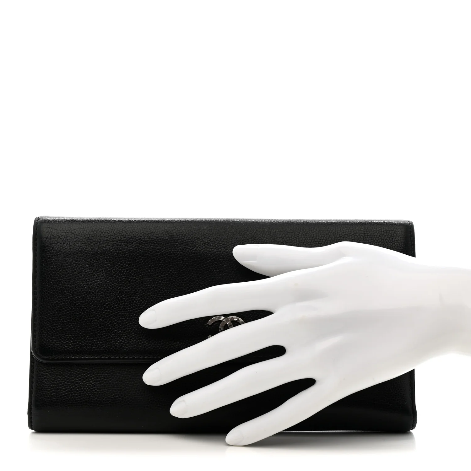 Caviar Sevruga Long Flap Wallet Black - Image 2