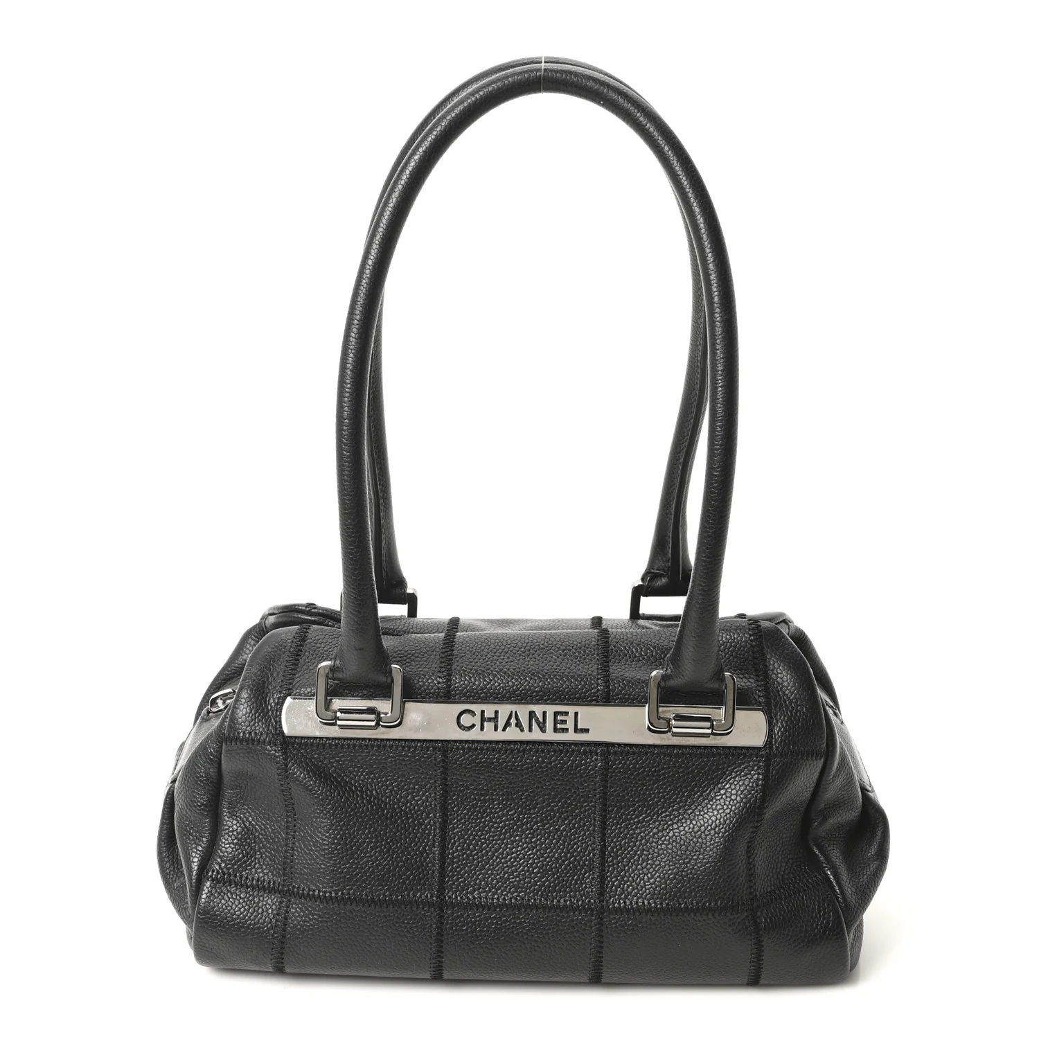 Caviar Square Stitched Tote Black