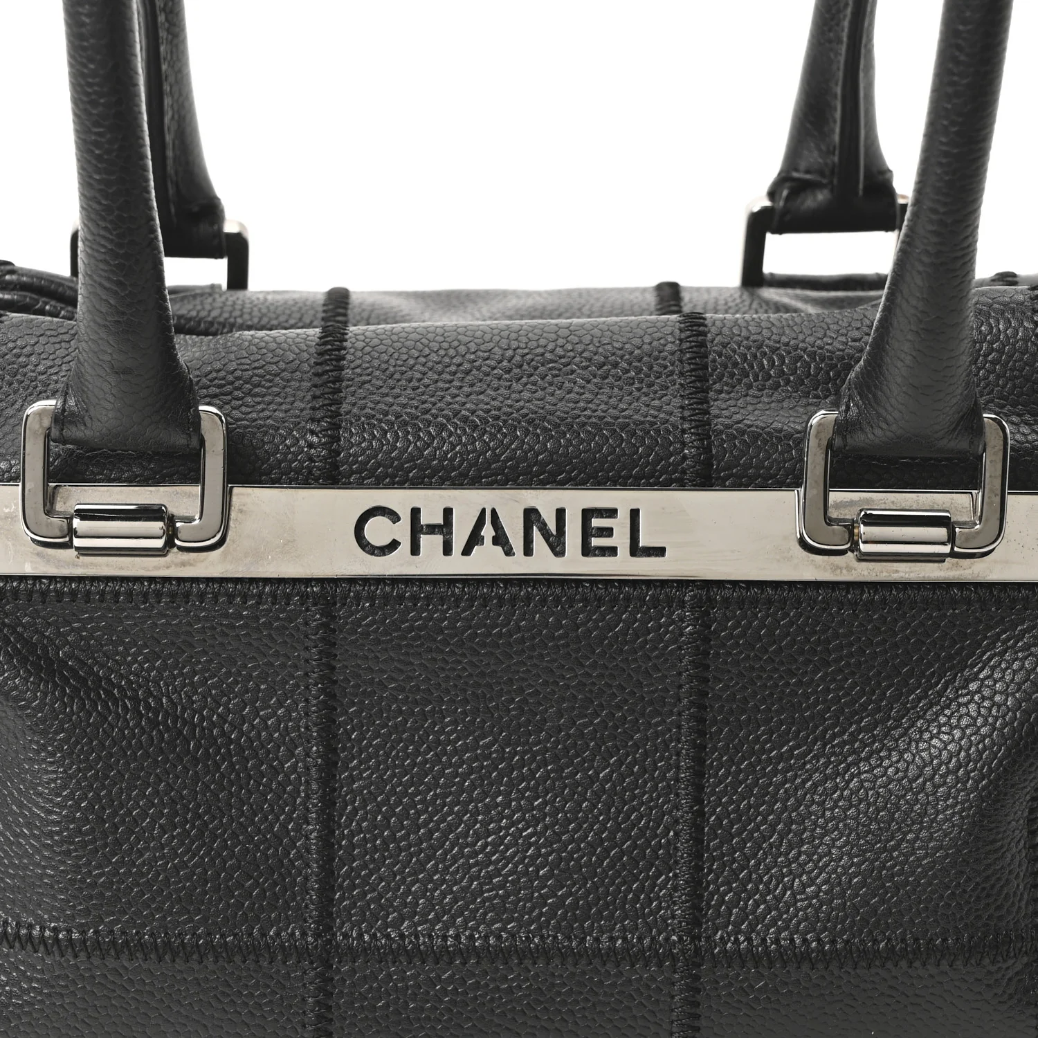 Caviar Square Stitched Tote Black - Image 8