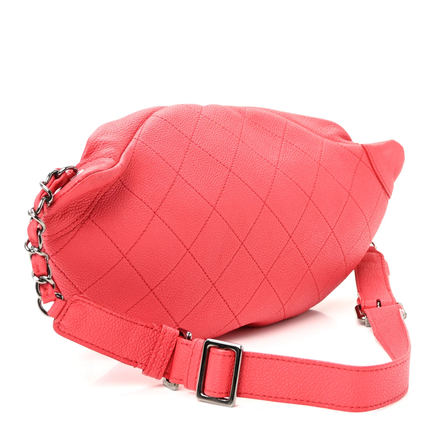 Caviar Stitched Banane Waist Bag Fanny Pack Pink - Image 4
