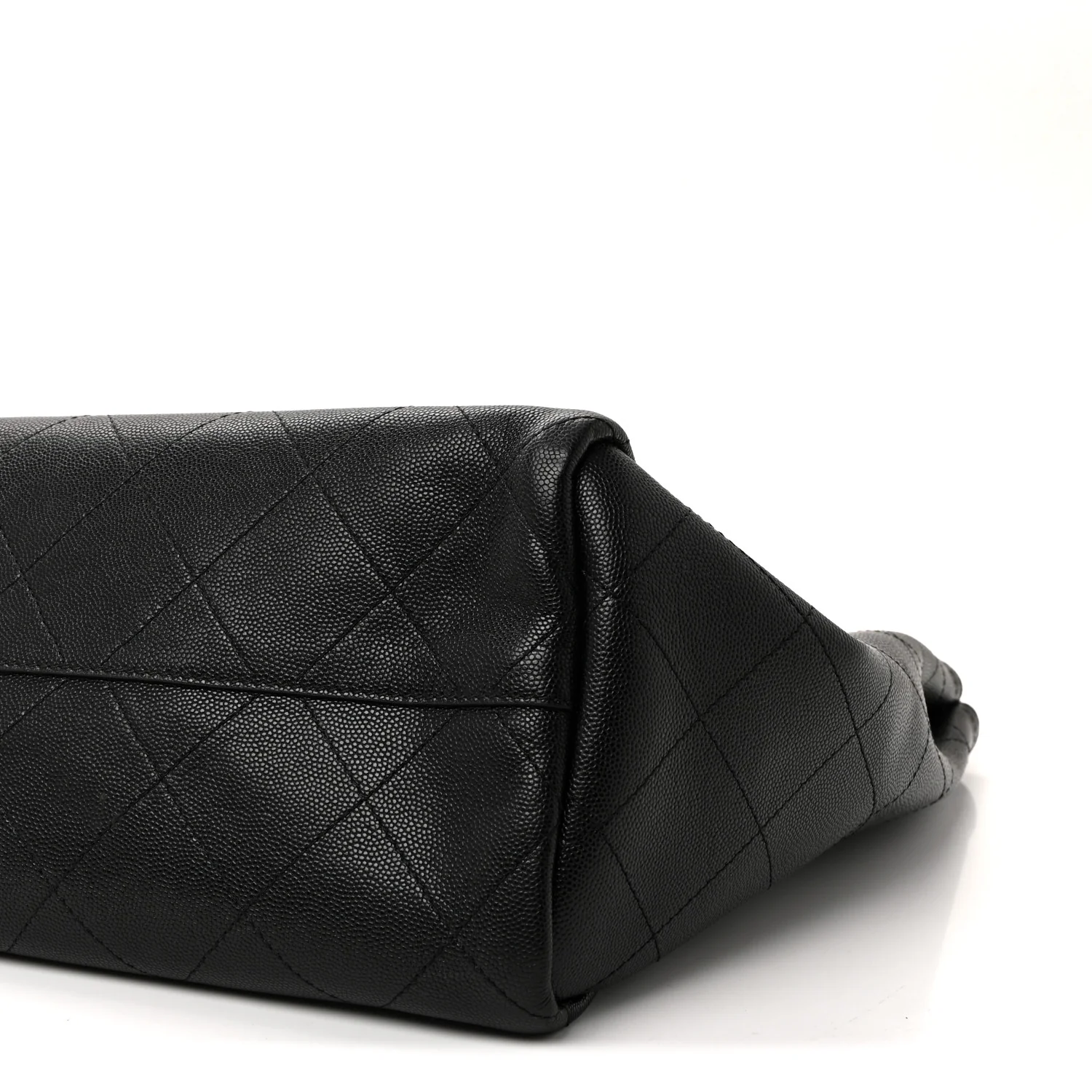 Caviar Stitched Large Shopping Tote Black - Image 10