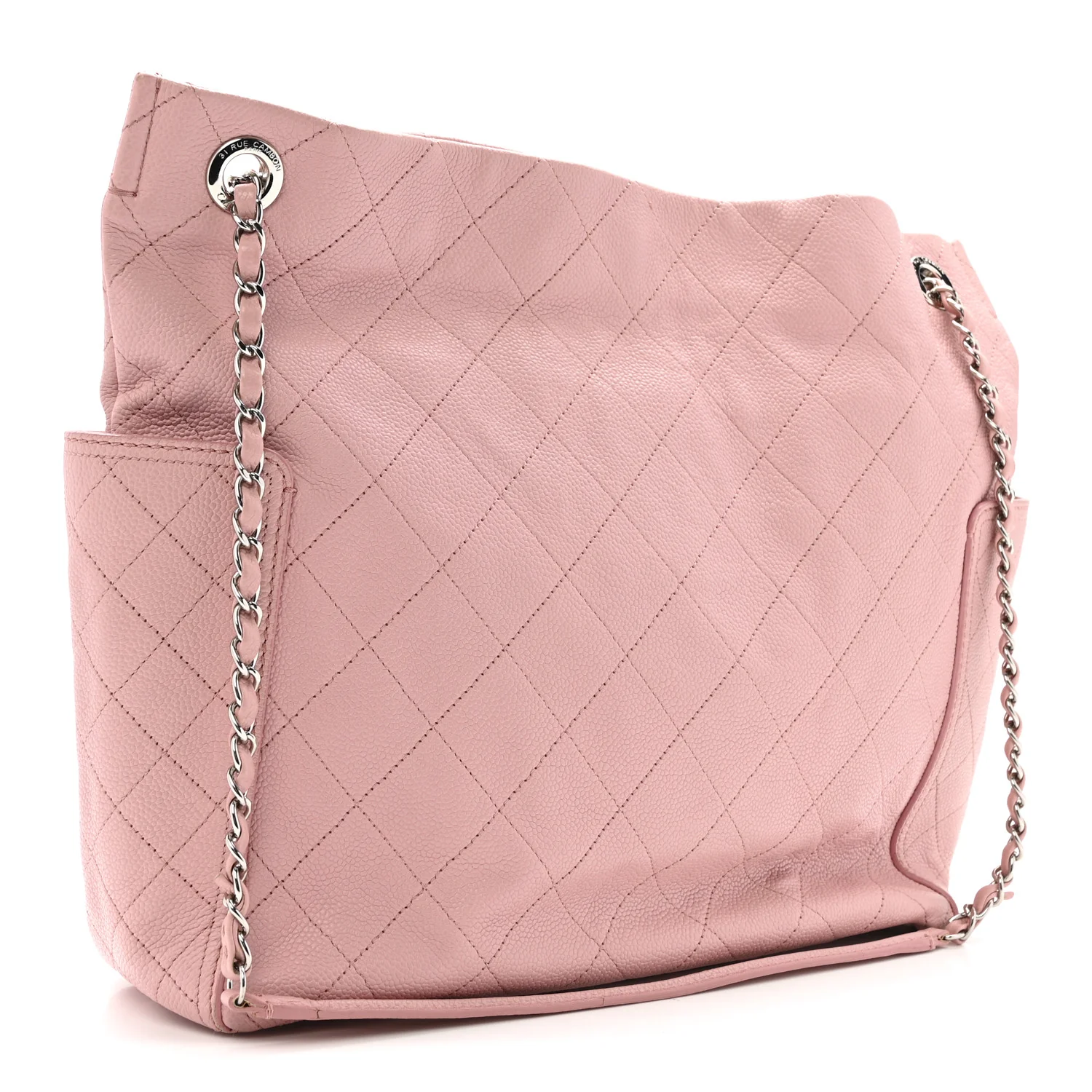 Caviar Stitched Medium CC Pocket Hobo Pink - Image 3