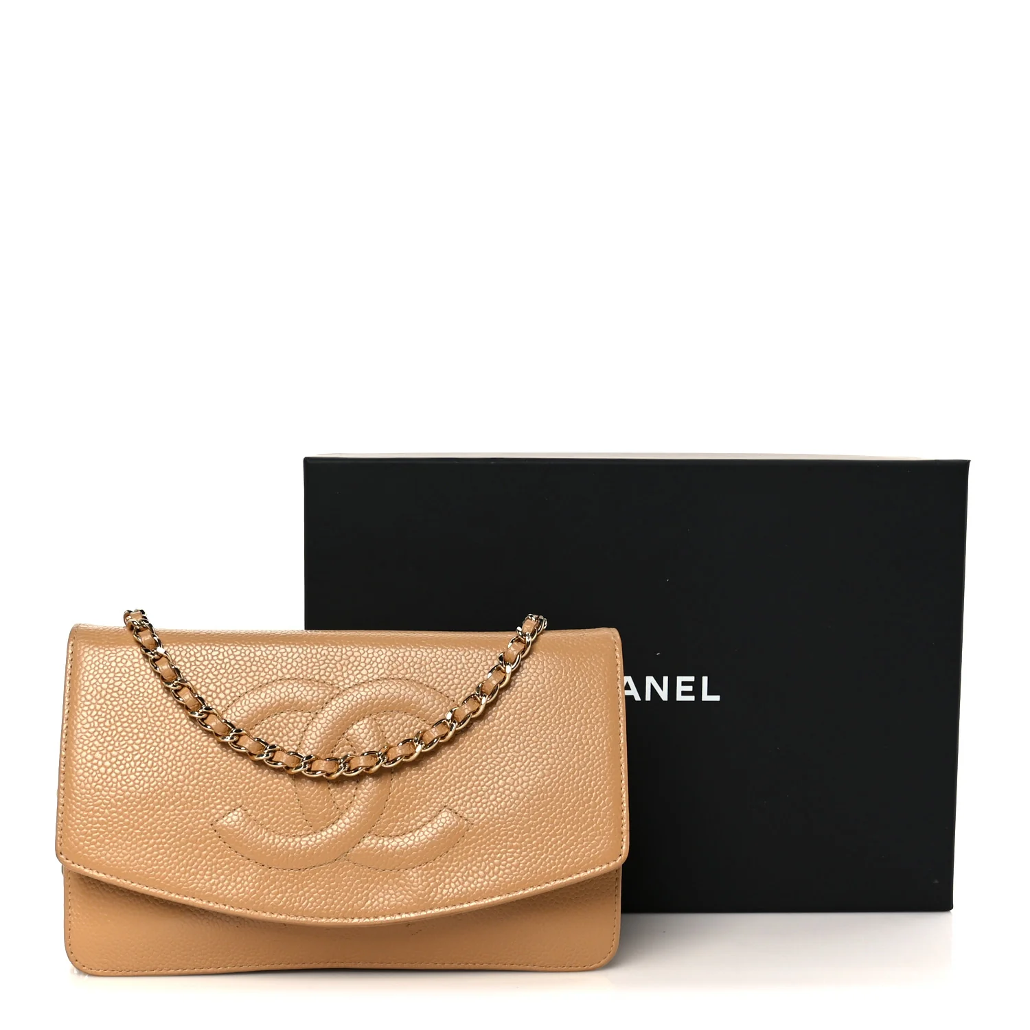 Caviar Timeless CC Wallet on Chain WOC Beige - Image 12