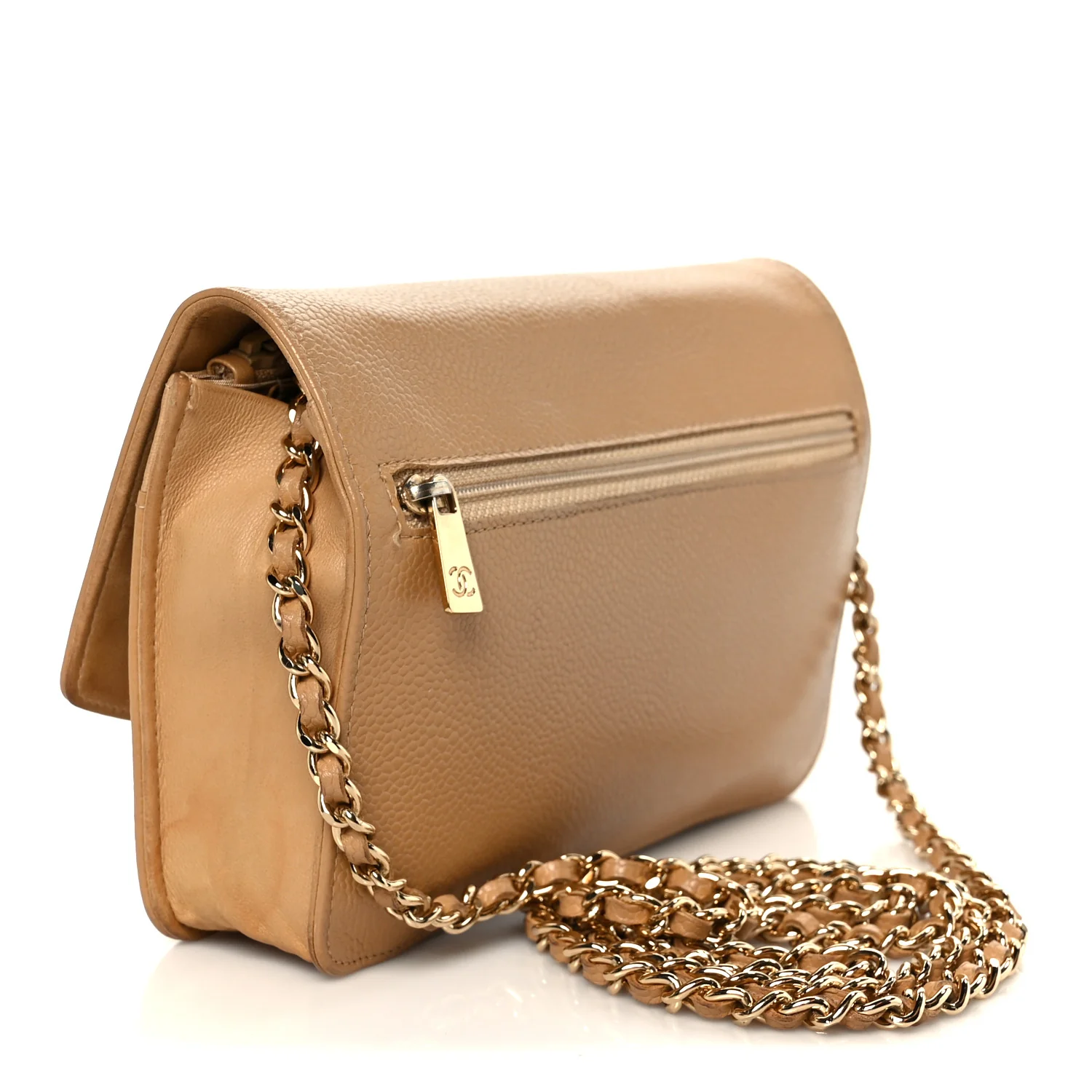 Caviar Timeless CC Wallet on Chain WOC Beige - Image 3