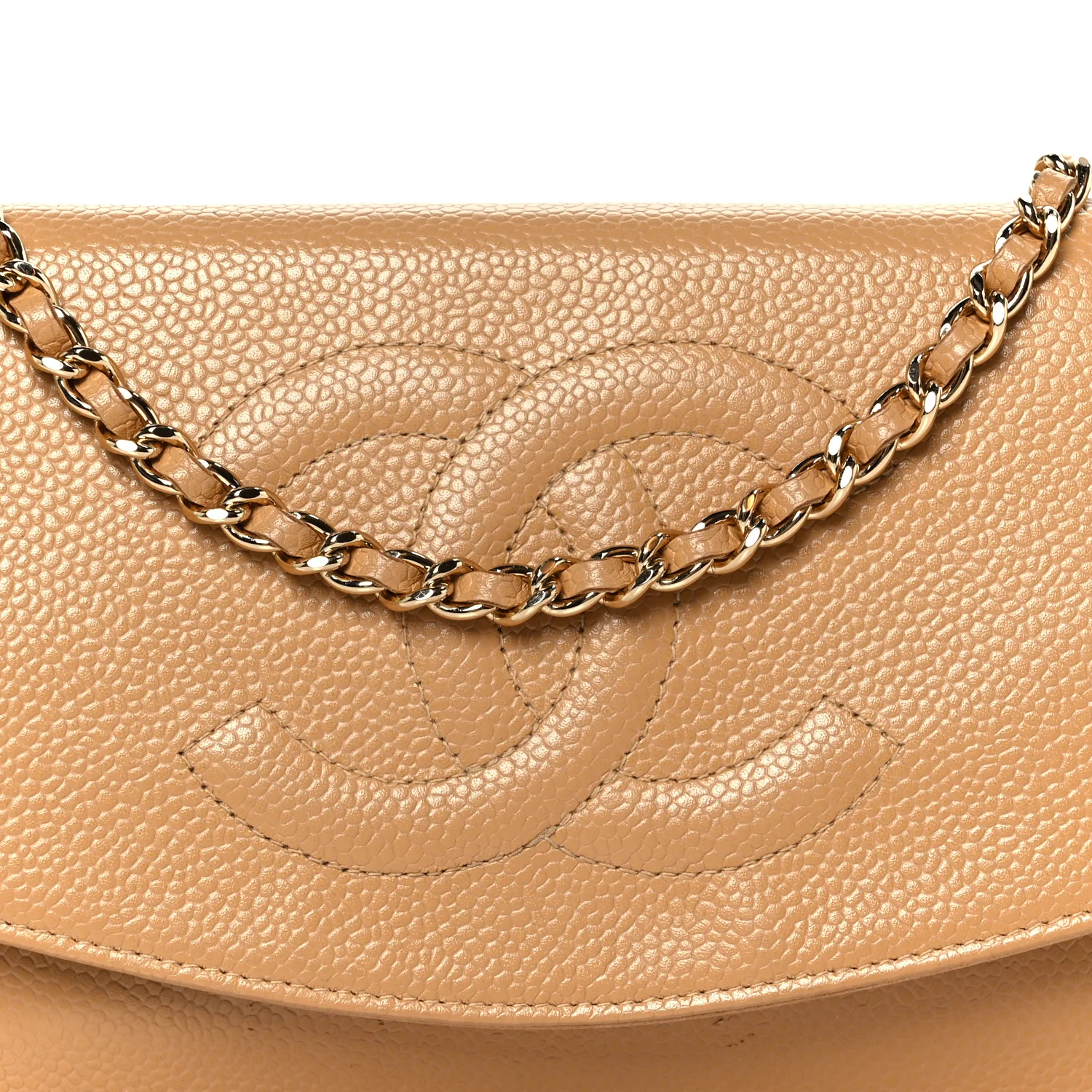 Caviar Timeless CC Wallet on Chain WOC Beige - Image 9