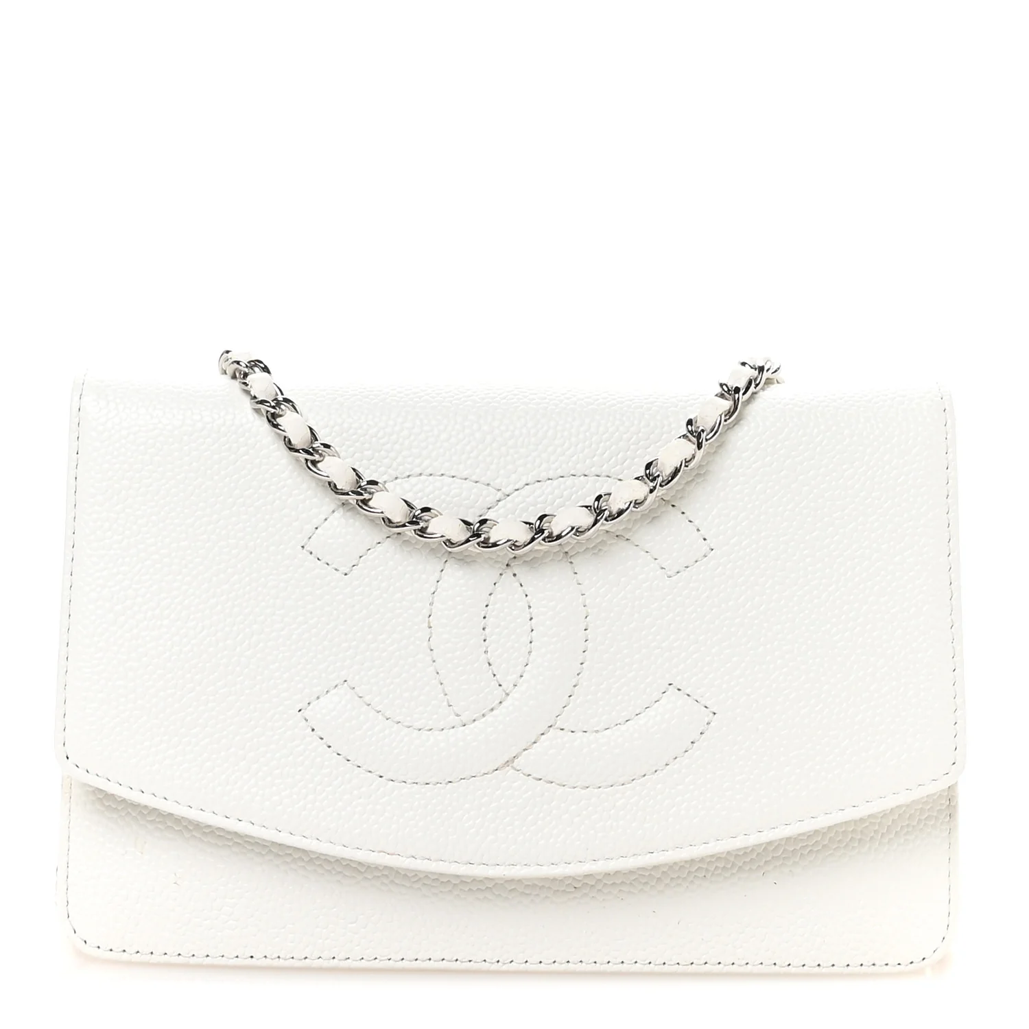 Caviar Timeless CC Wallet on Chain WOC White