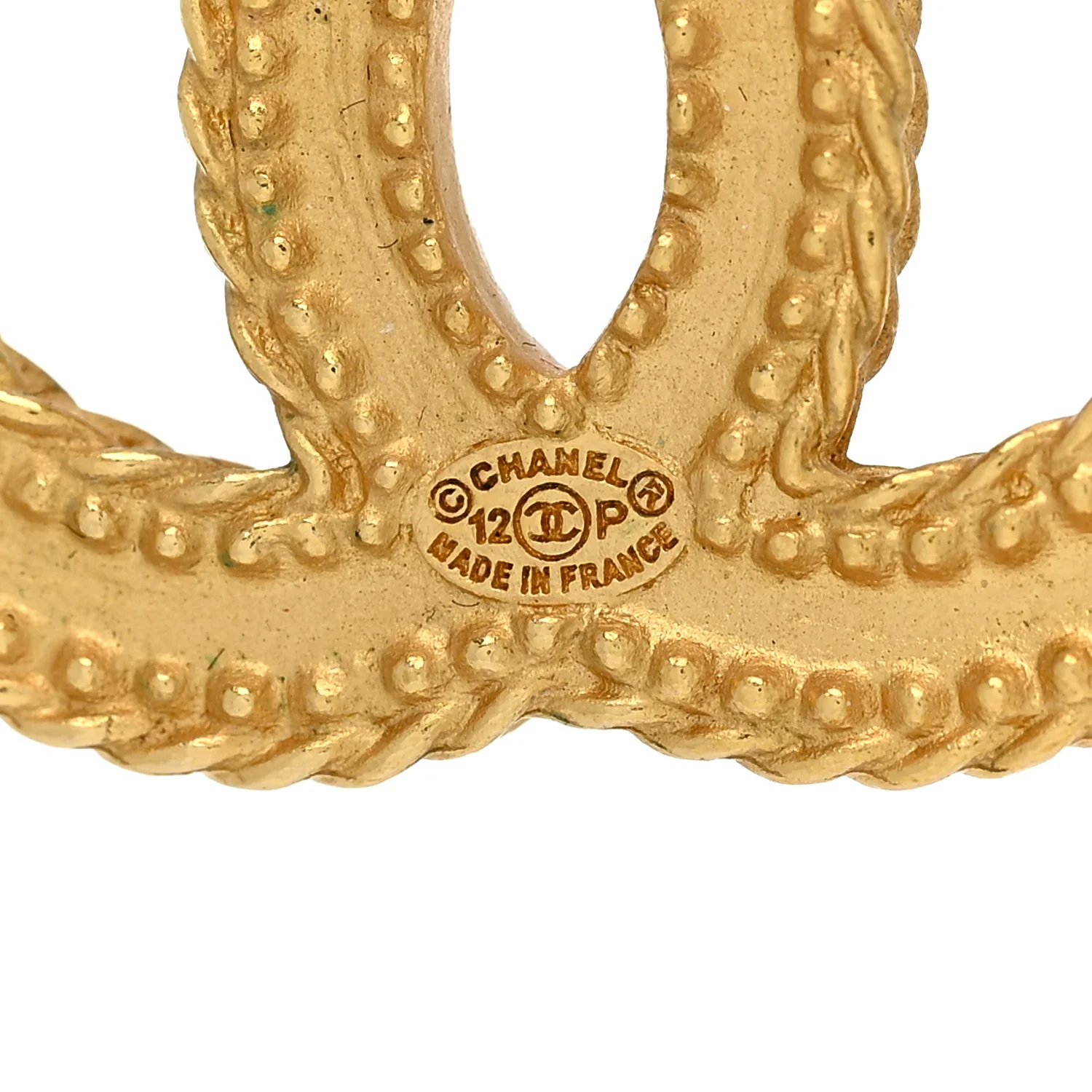 CC Drop Earrings Matte Gold - Image 4