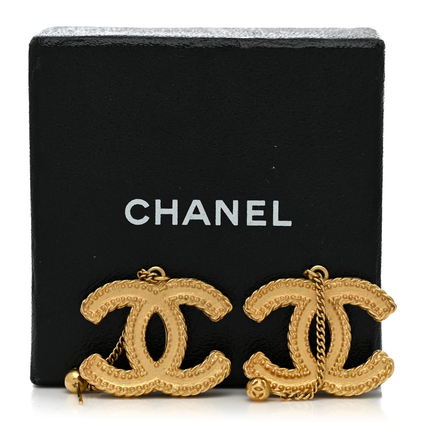 CC Drop Earrings Matte Gold - Image 5