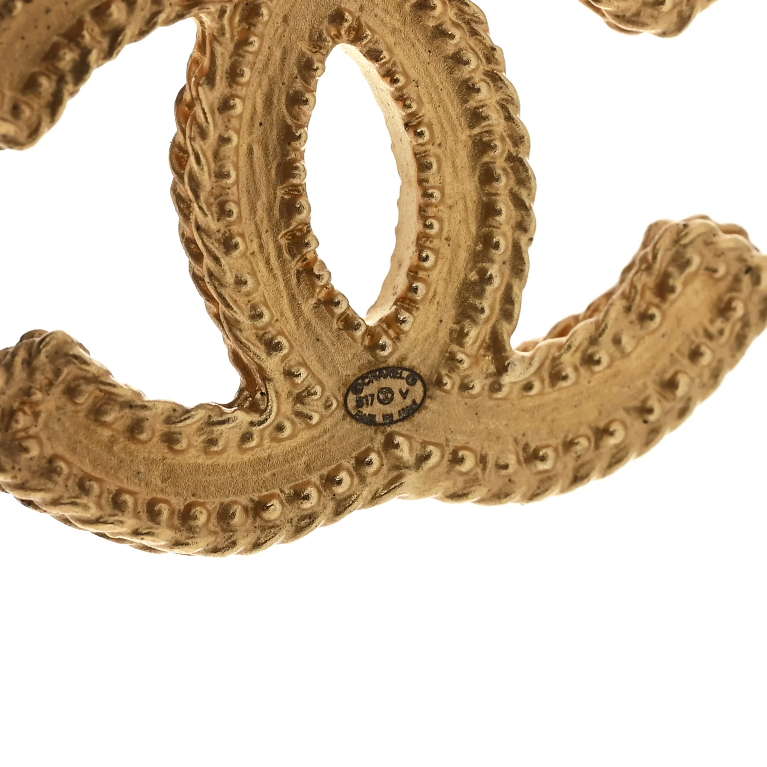 CC Drop Earrings Matte Gold - Image 3