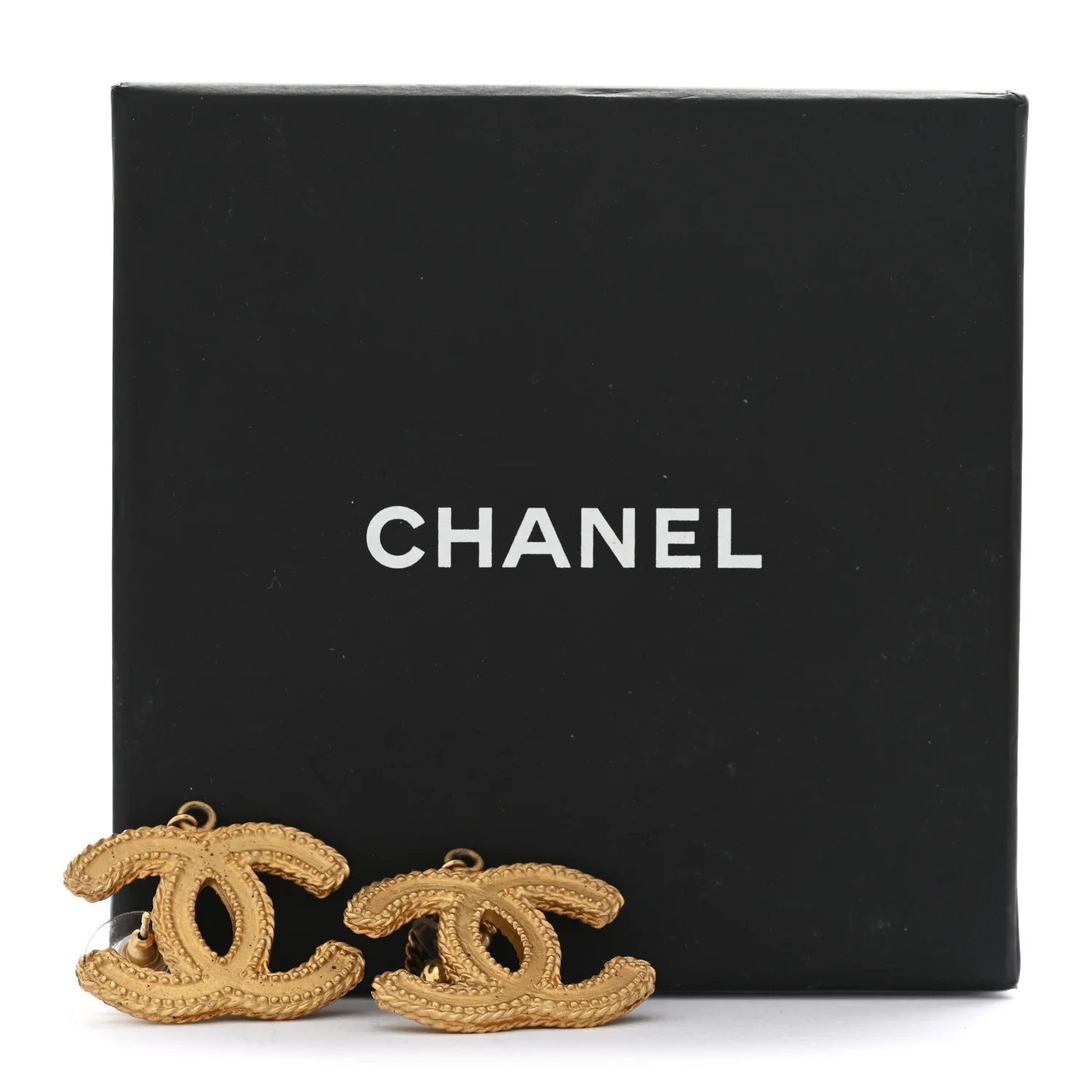CC Drop Earrings Matte Gold - Image 6