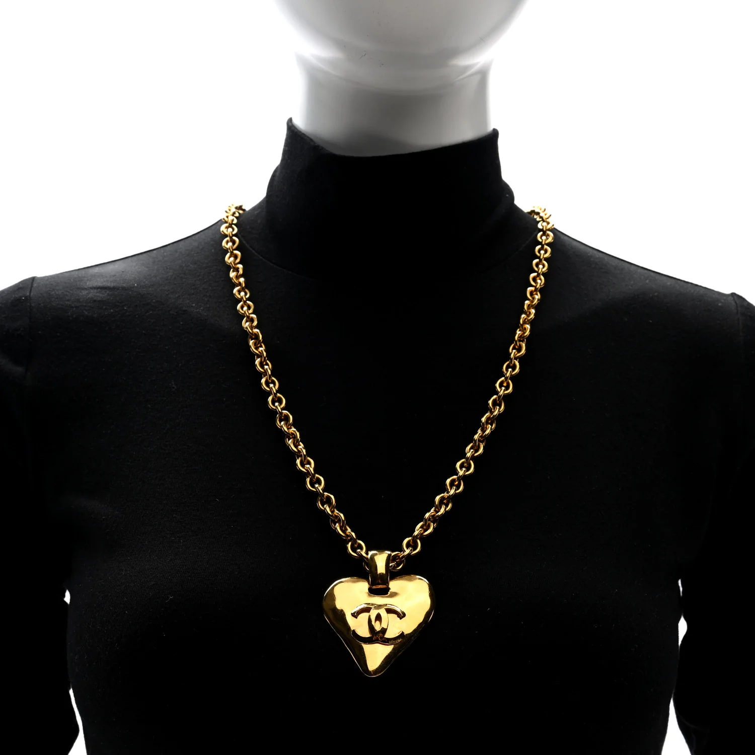 CC Heart Chain Pendant Necklace Gold - Image 2