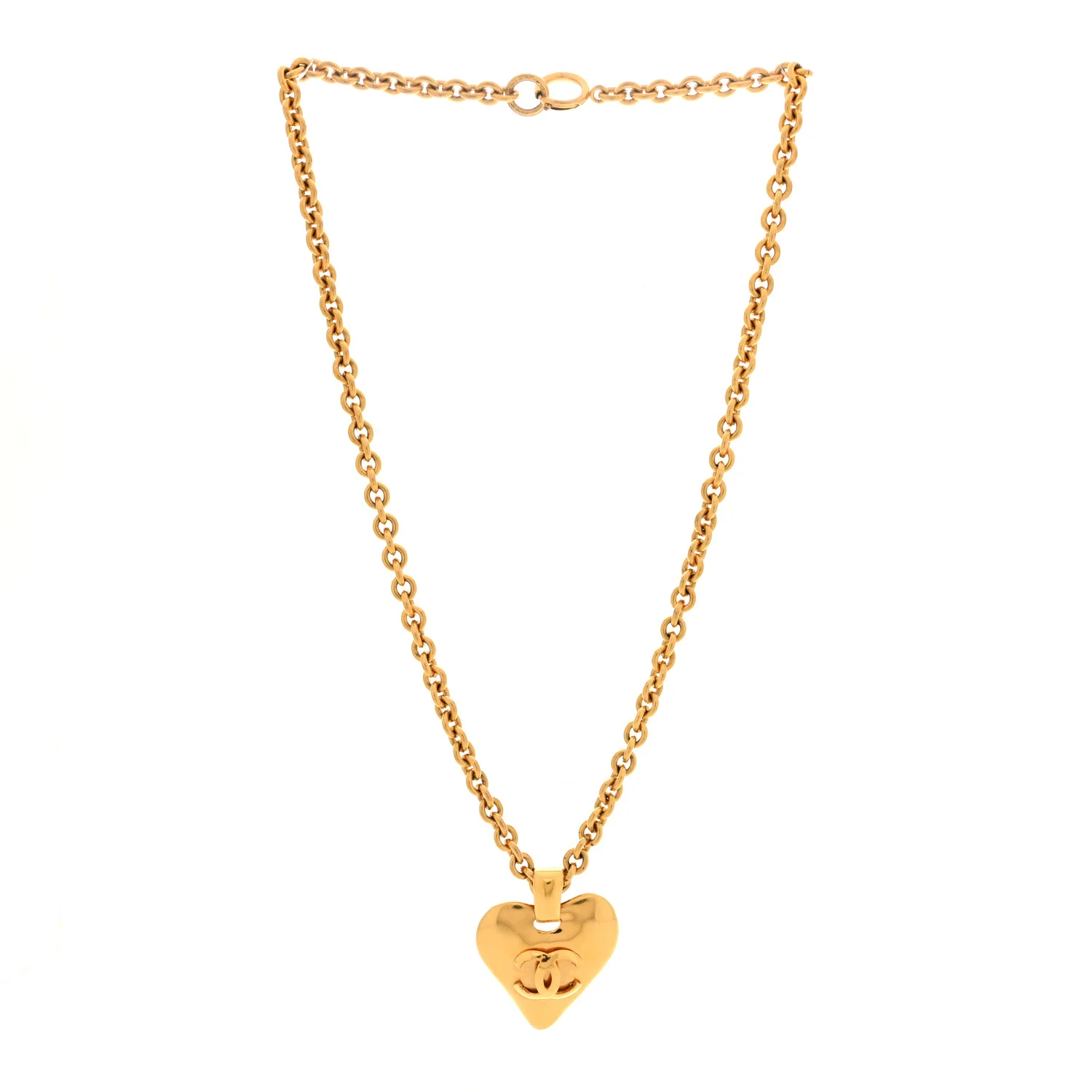 CC Heart Chain Pendant Necklace Gold - Image 3