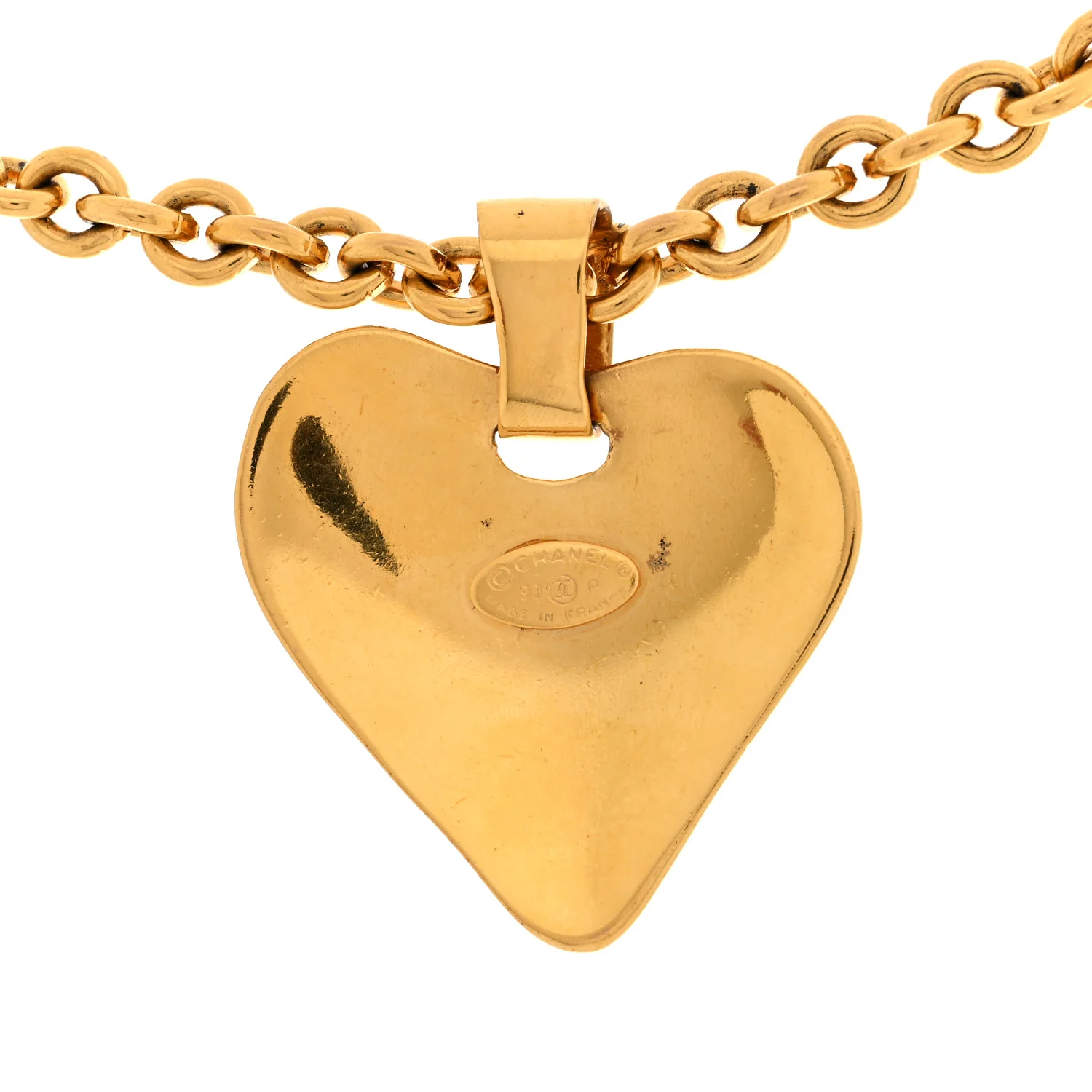 CC Heart Chain Pendant Necklace Gold - Image 5