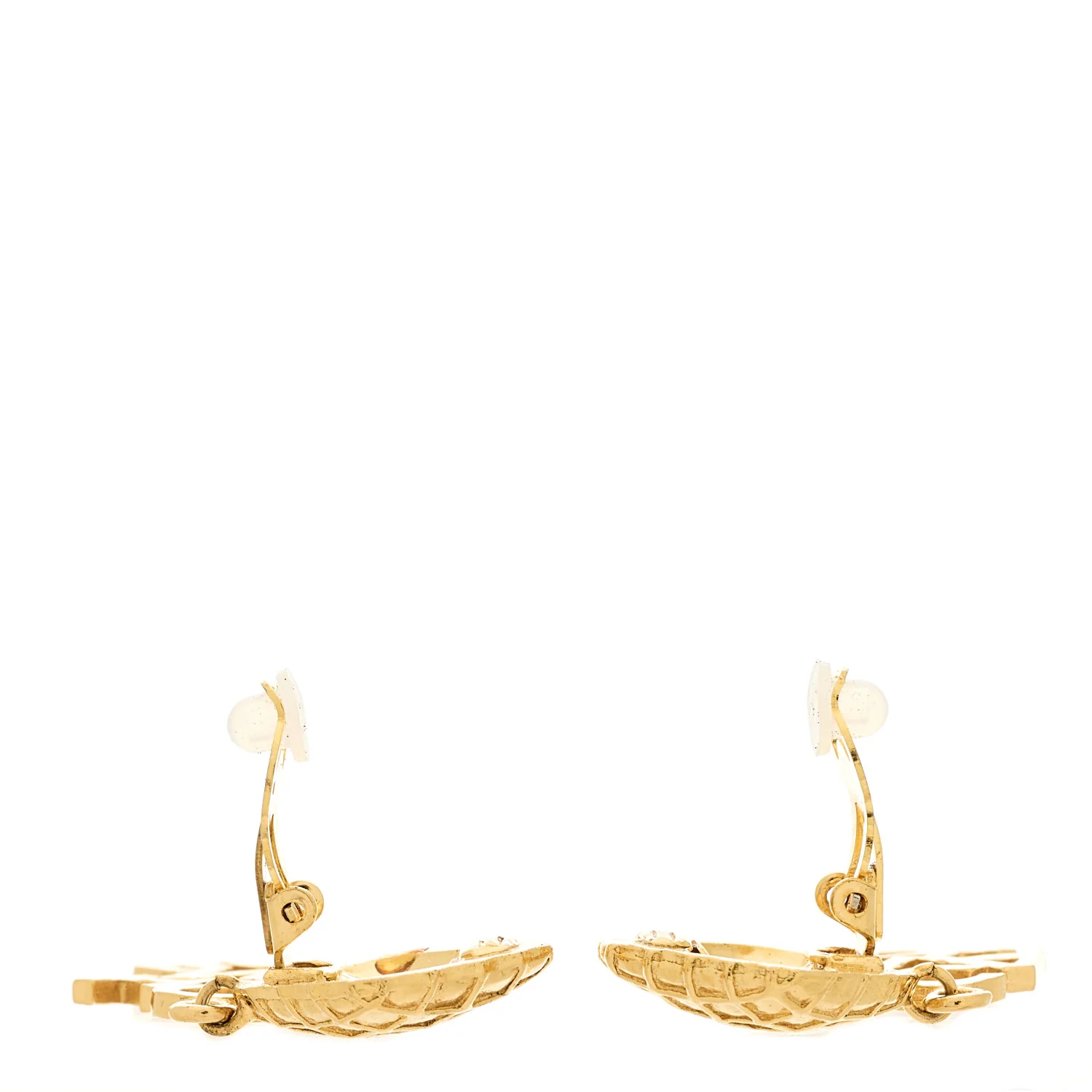 CC Logo Drop Earrings Gold - Image 3