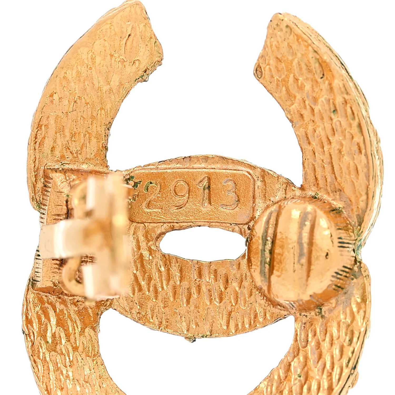 CC Woven Clip On Earrings Gold - Image 4