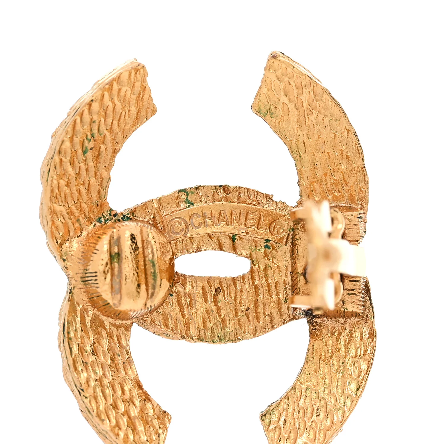 CC Woven Clip On Earrings Gold - Image 5