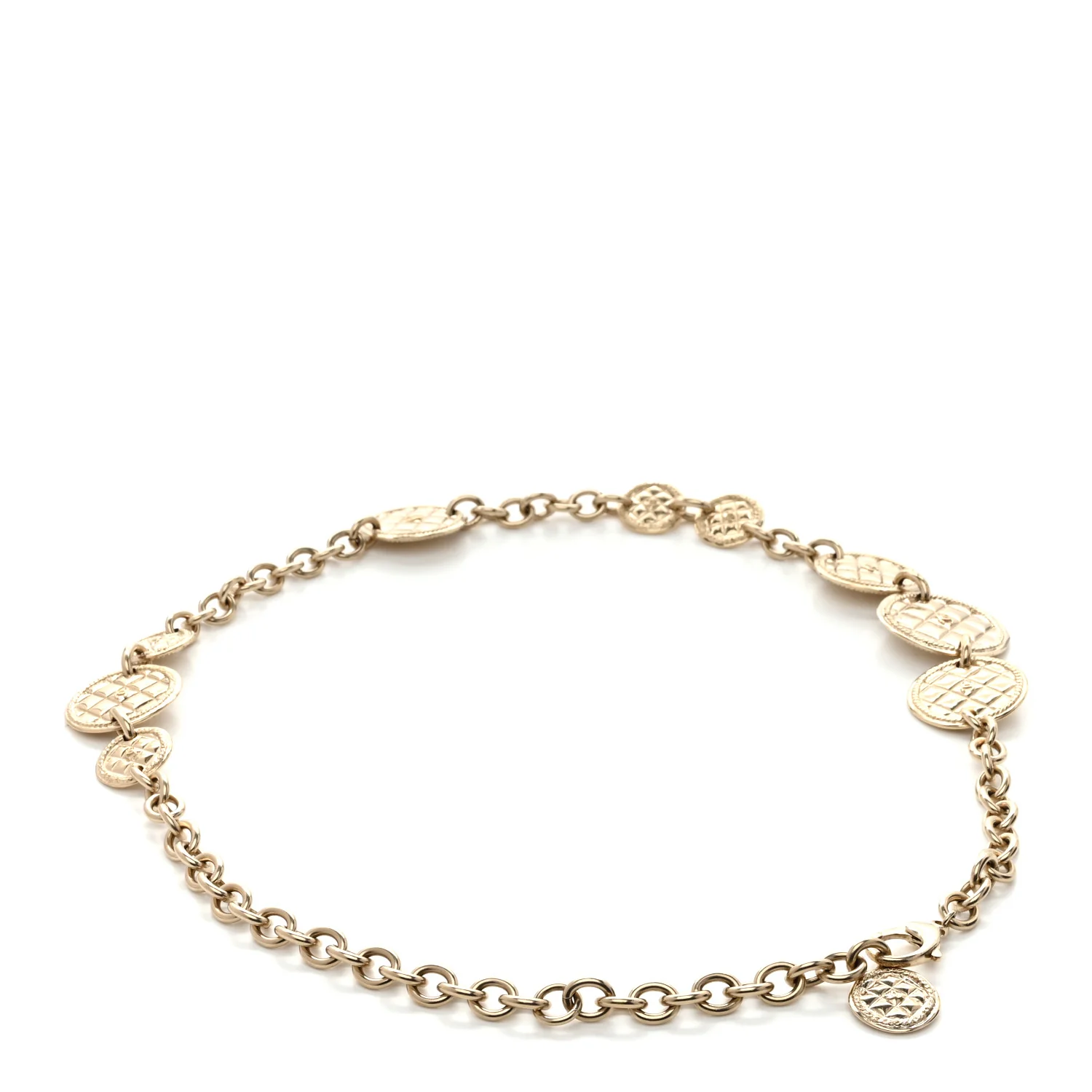 Chain Quilted CC Medallion Belt Gold - Image 2