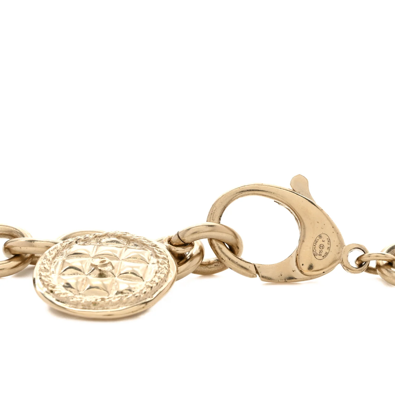 Chain Quilted CC Medallion Belt Gold - Image 3