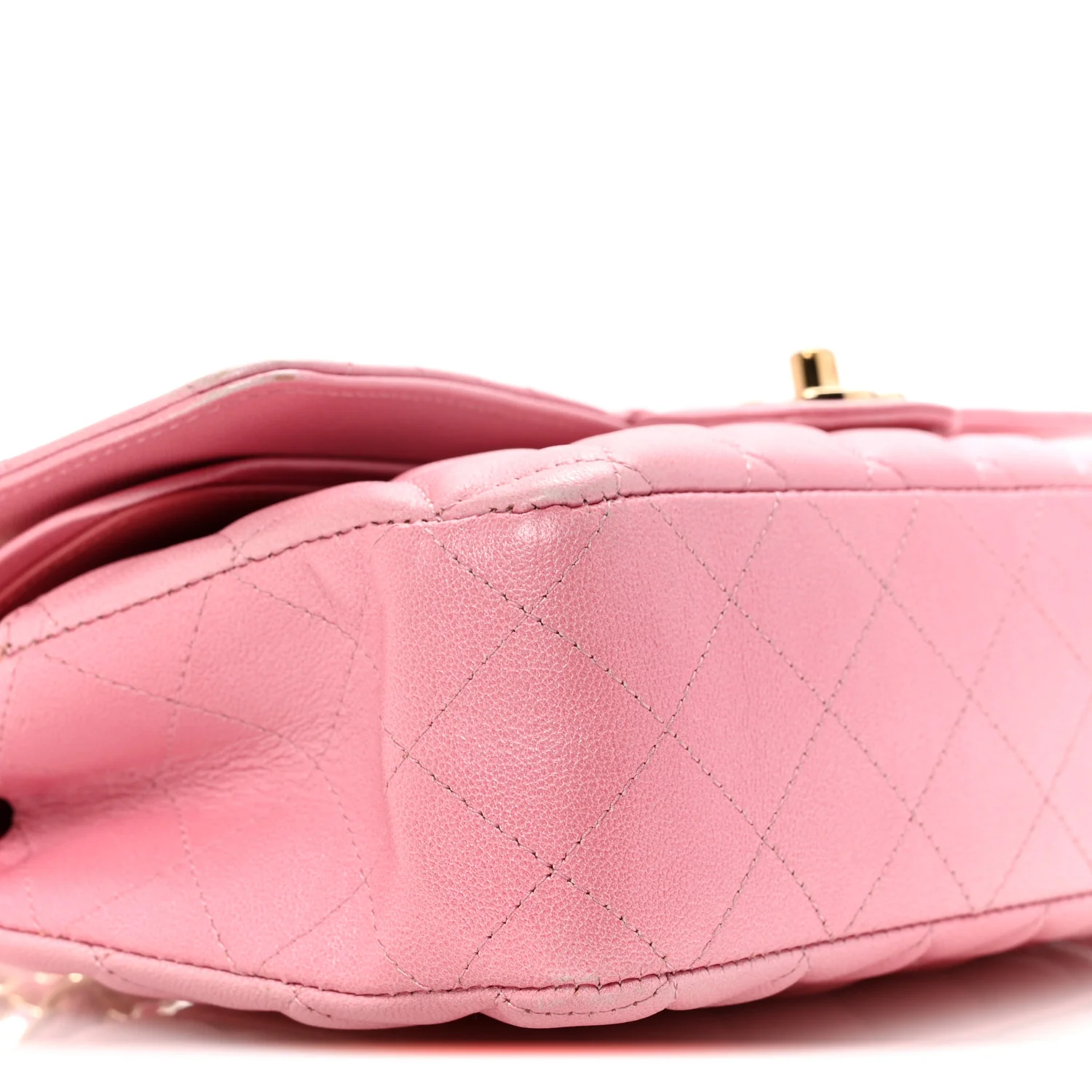 Cloudy Pearly Goatskin Quilted Medium Double Flap Pink - Image 9