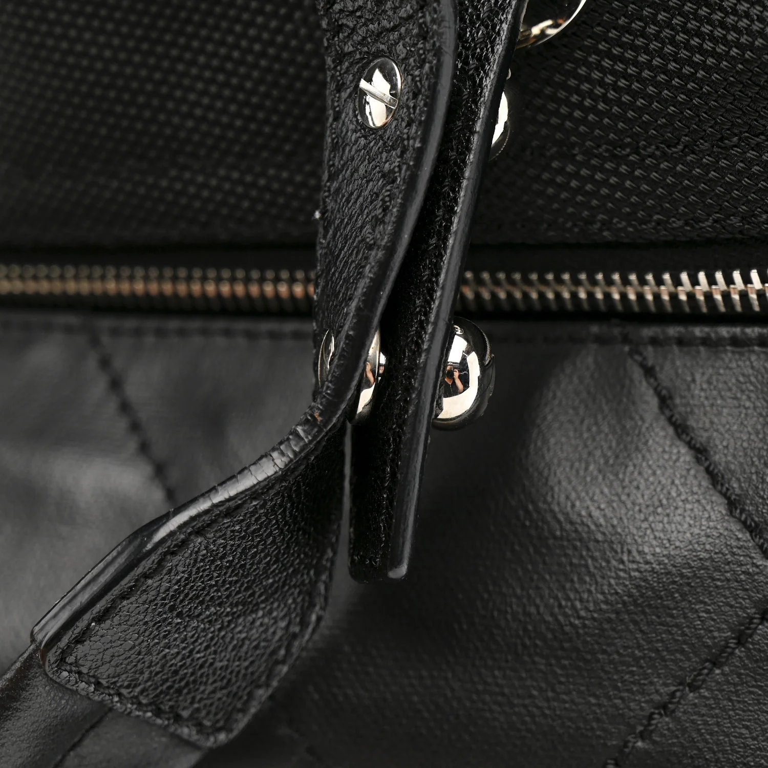 Coated Canvas Quilted Large Paris Biarritz Tote Black - Image 16