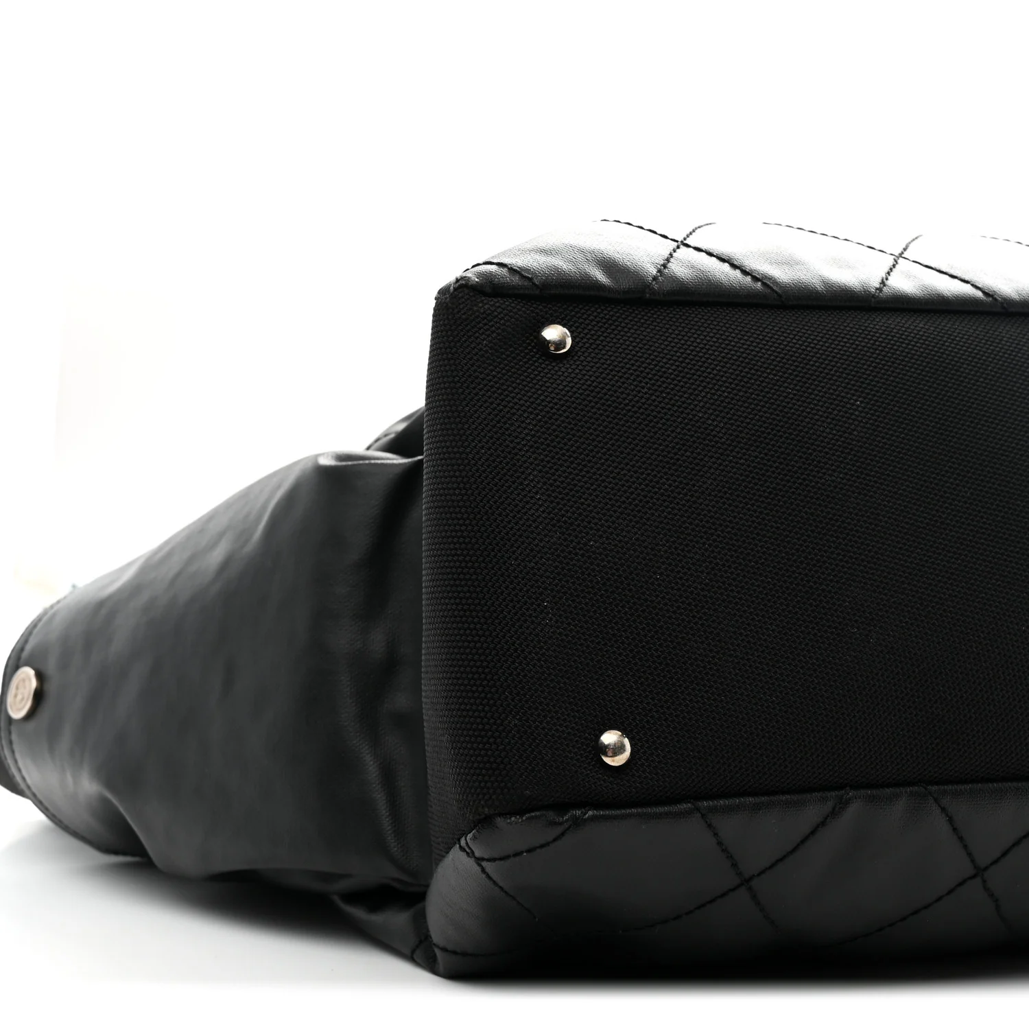 Coated Canvas Stitched XL Paris Biarritz Tote Black - Image 12