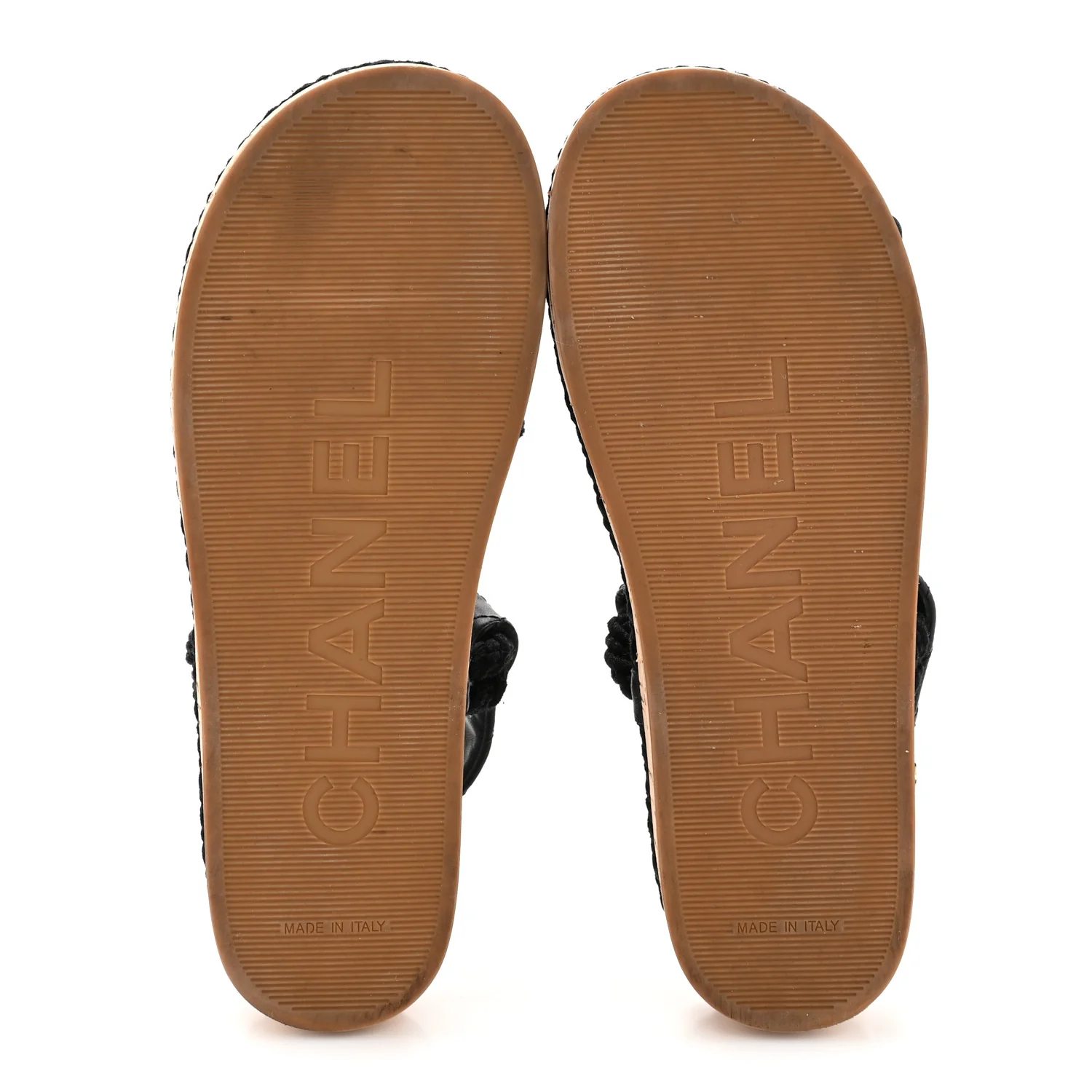 Cord Lambskin Quilted Logo Sandals 39 Black - Image 18