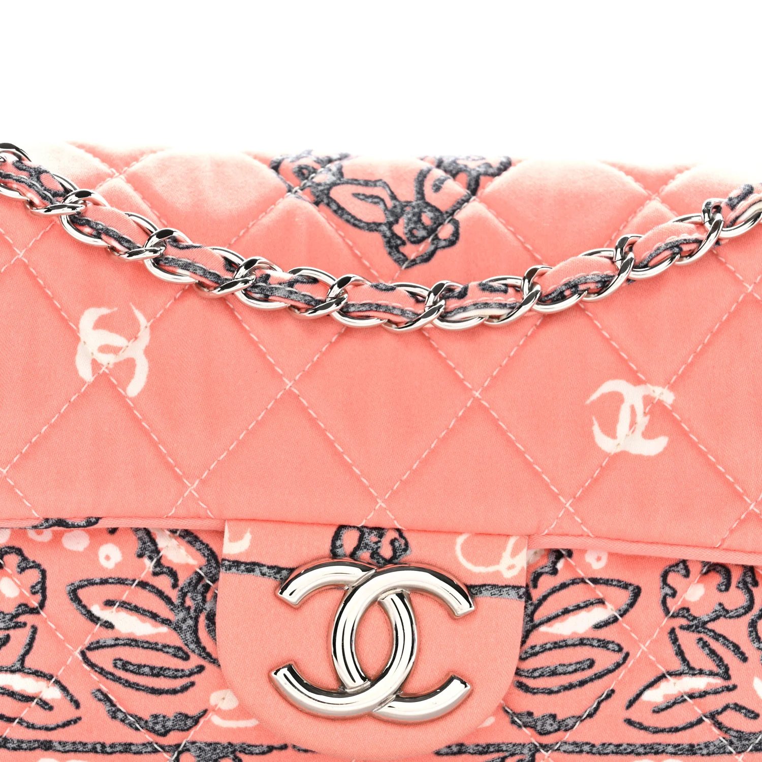 Cotton Quilted Small Bandana Single Flap Pink - Image 14