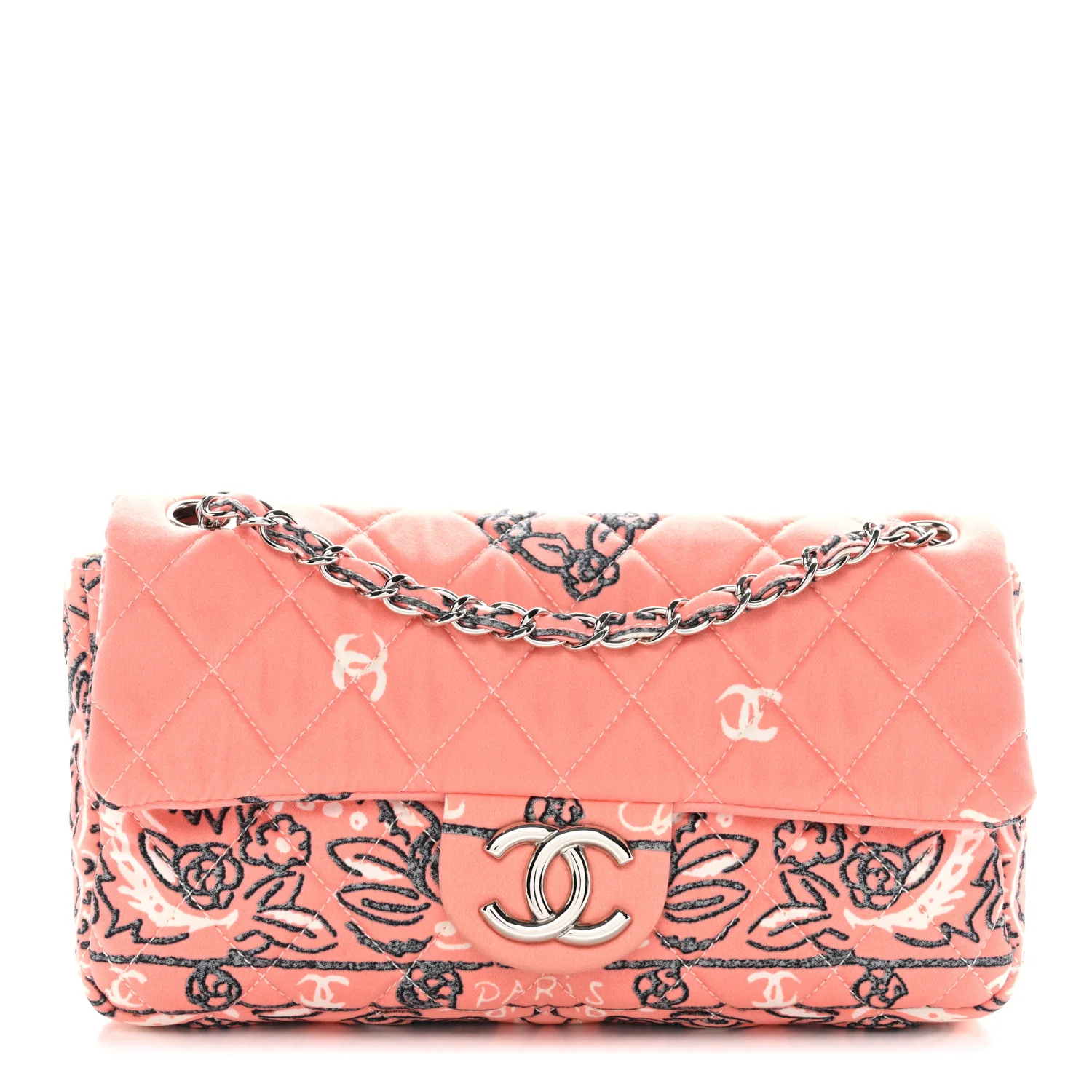 Cotton Quilted Small Bandana Single Flap Pink - Image 2