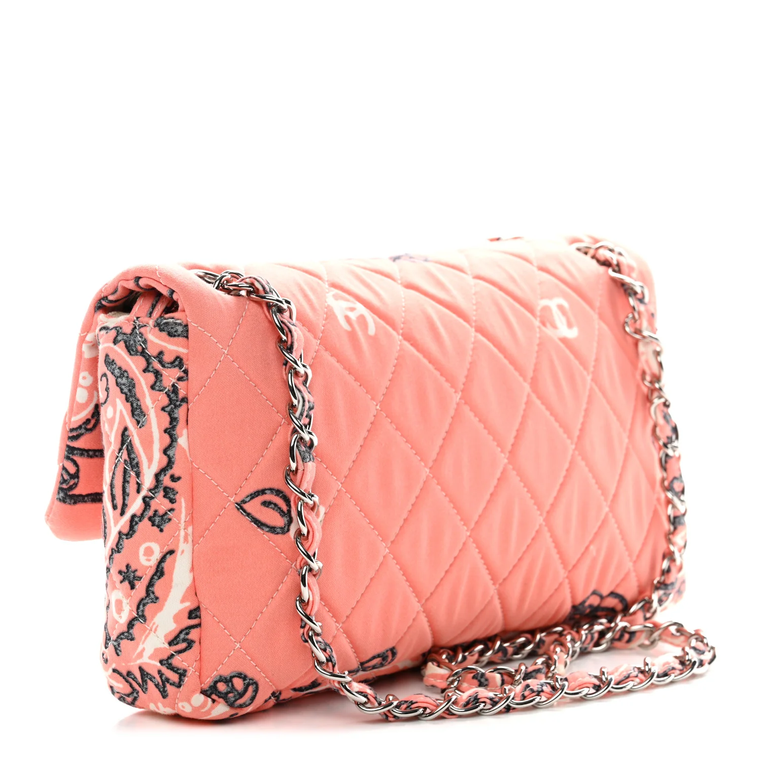 Cotton Quilted Small Bandana Single Flap Pink - Image 4