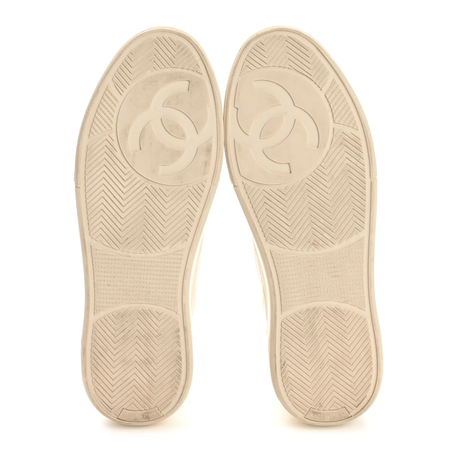 Cotton Sneakers 38.5 Beige White - Image 16